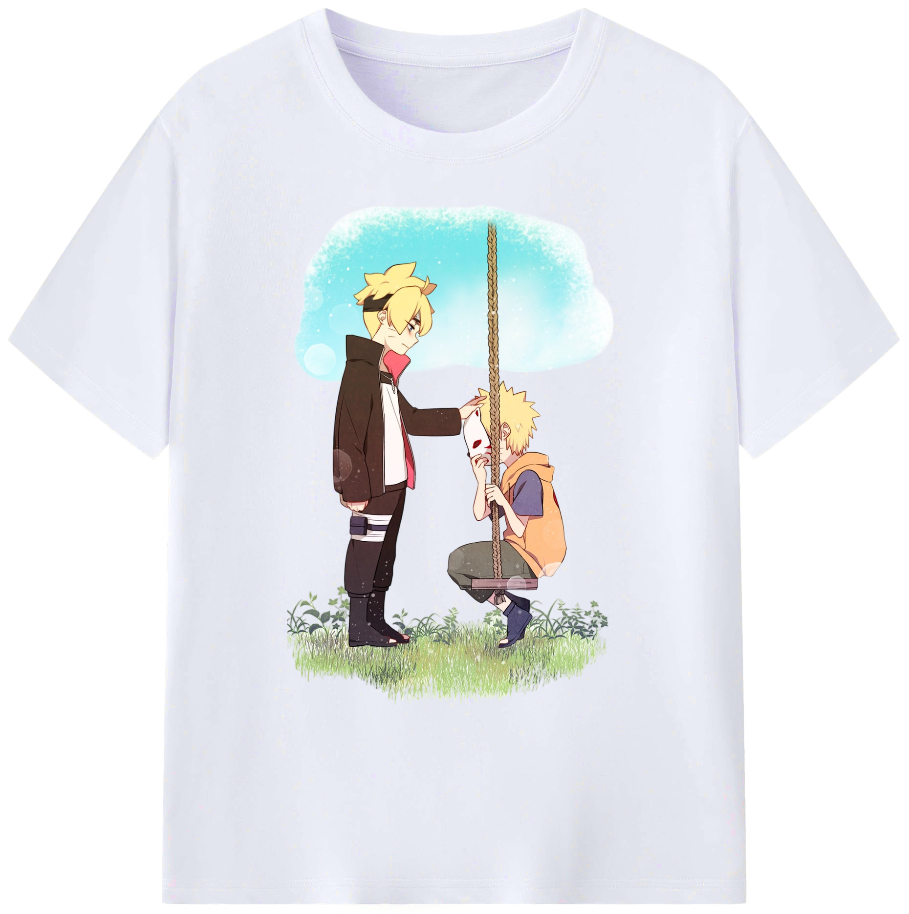 （画像用） NARUTO -ナルト- うずまき ボルト Uzumaki Boruto 綿100％ メンズ半袖Tシャツ｜肌触りやわらか＆通気性