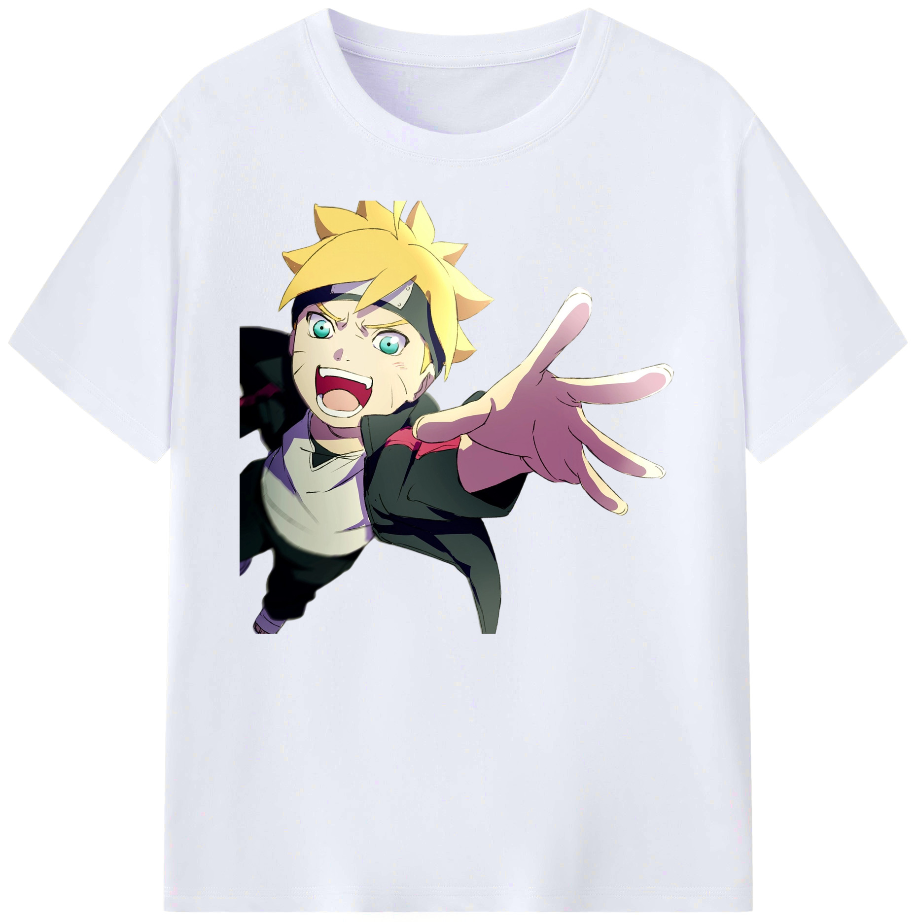 （画像用） NARUTO -ナルト- うずまき ボルト Uzumaki Boruto 綿100％ メンズ半袖Tシャツ｜肌触りやわらか＆通気性