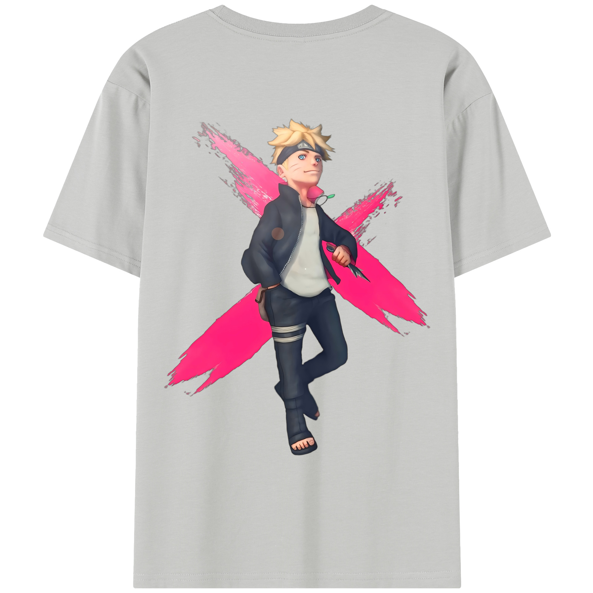 （画像用） NARUTO -ナルト- うずまき ボルト Uzumaki Boruto レディース半袖Tシャツ(バックプリント)