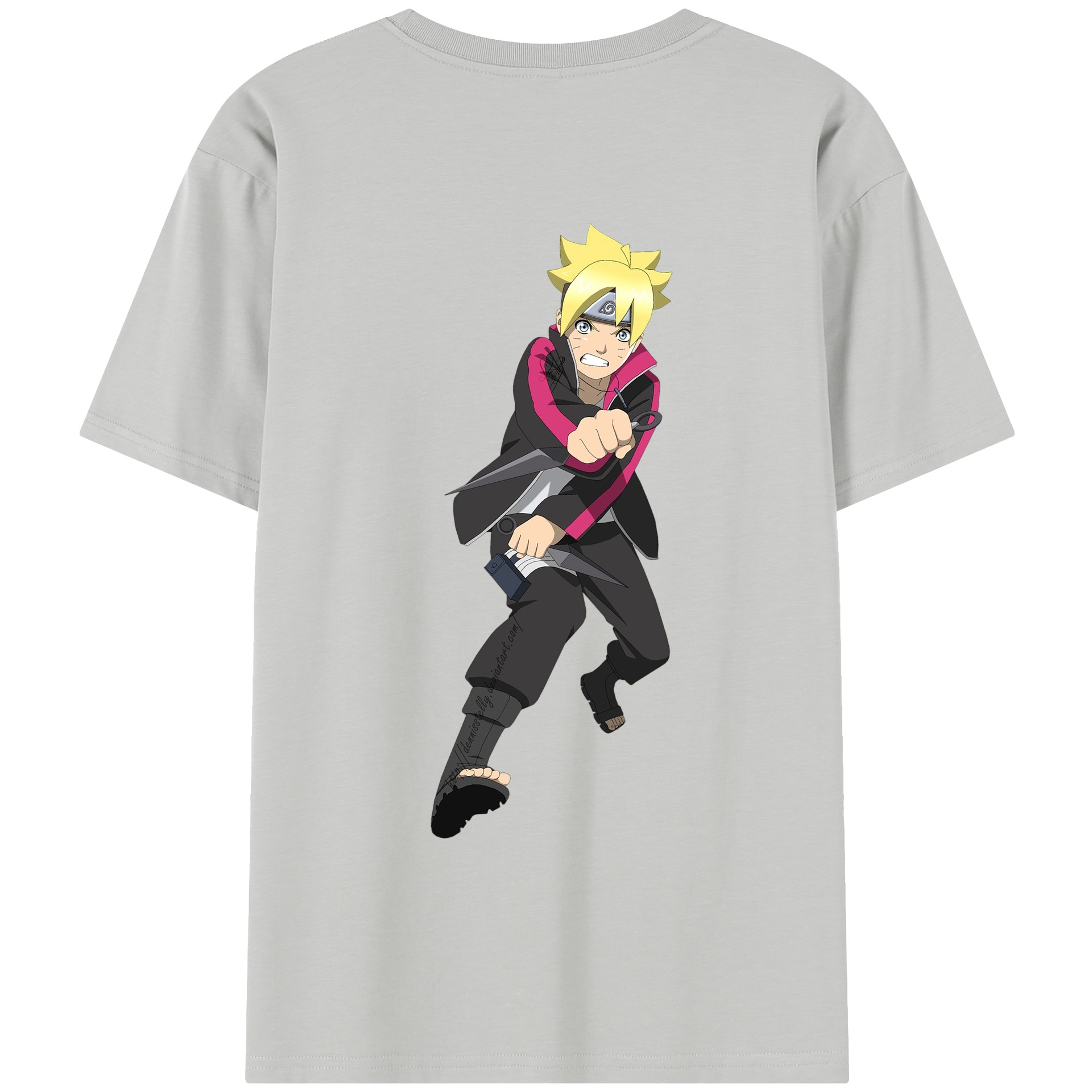 （画像用） NARUTO -ナルト- うずまき ボルト Uzumaki Boruto レディース半袖Tシャツ(バックプリント)