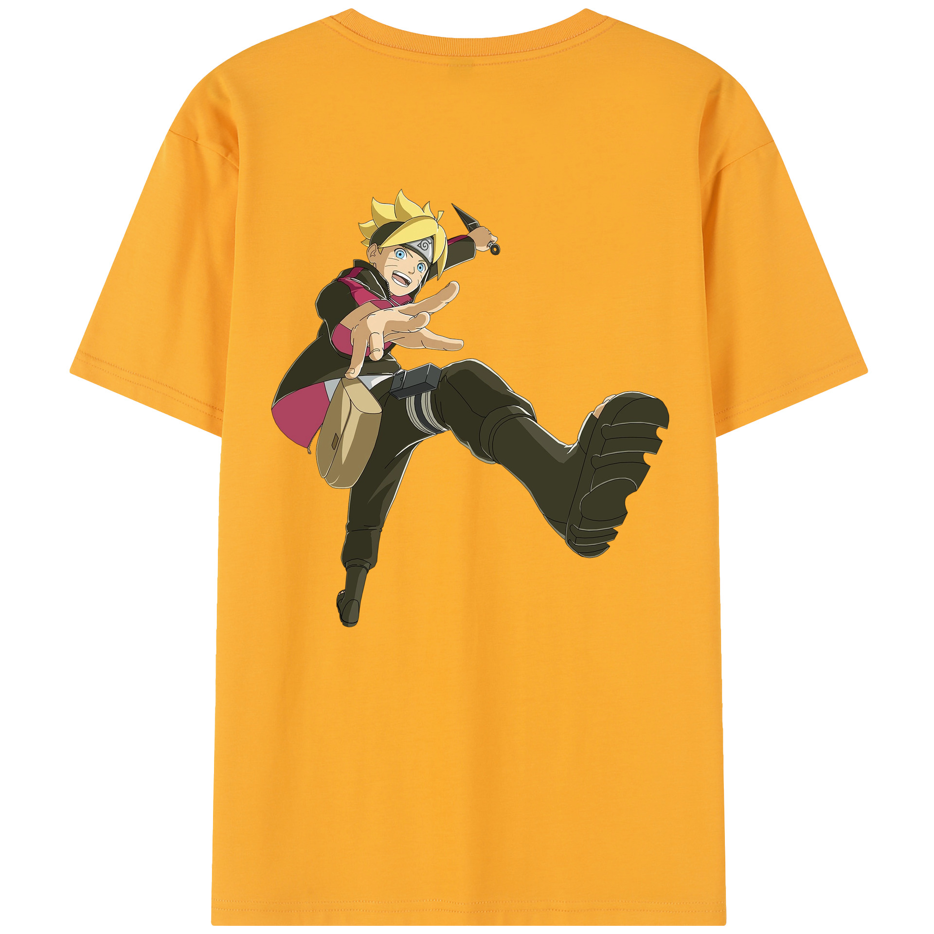 （画像用） NARUTO -ナルト- うずまき ボルト Uzumaki Boruto レディース半袖Tシャツ(バックプリント)