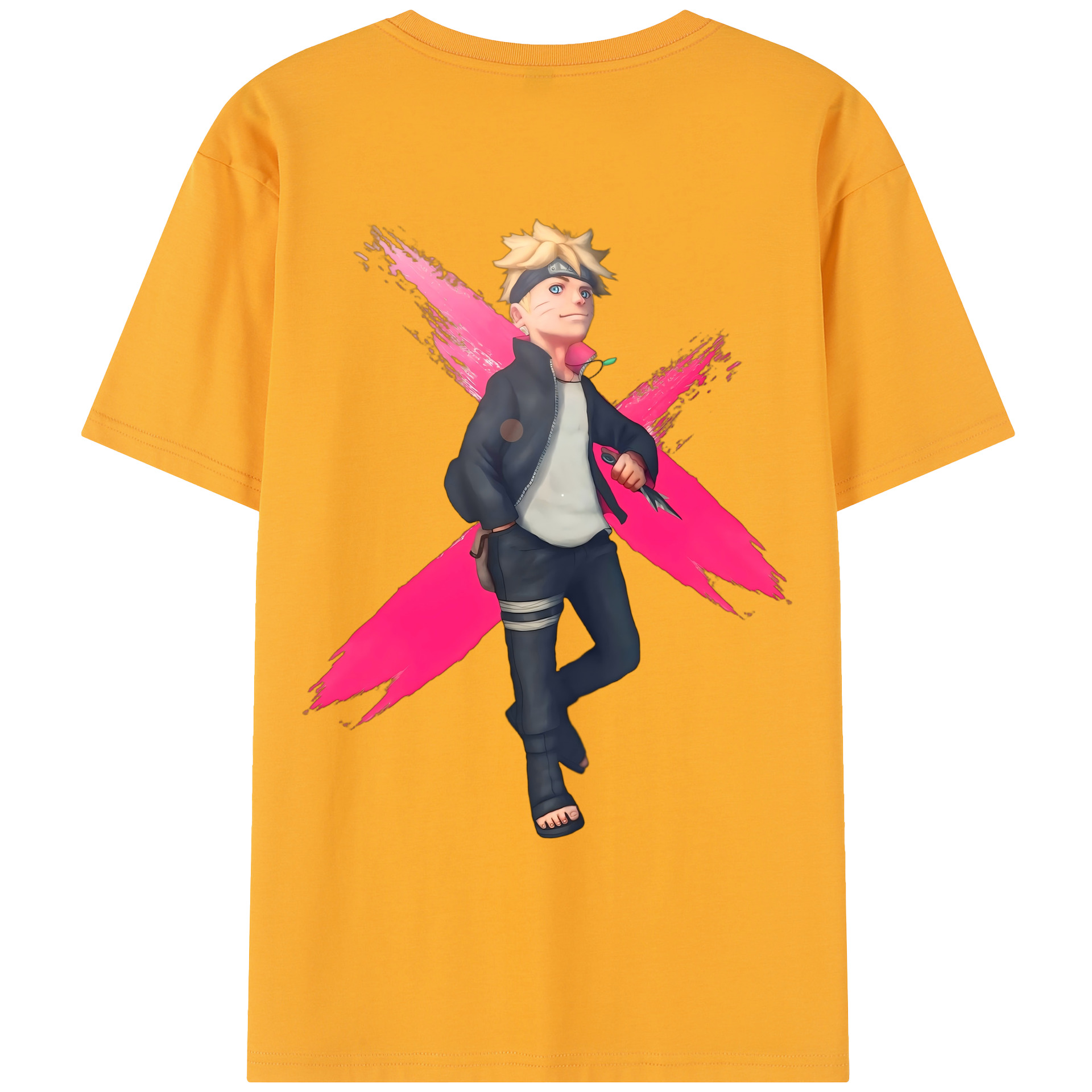 （画像用） NARUTO -ナルト- うずまき ボルト Uzumaki Boruto レディース半袖Tシャツ(バックプリント)