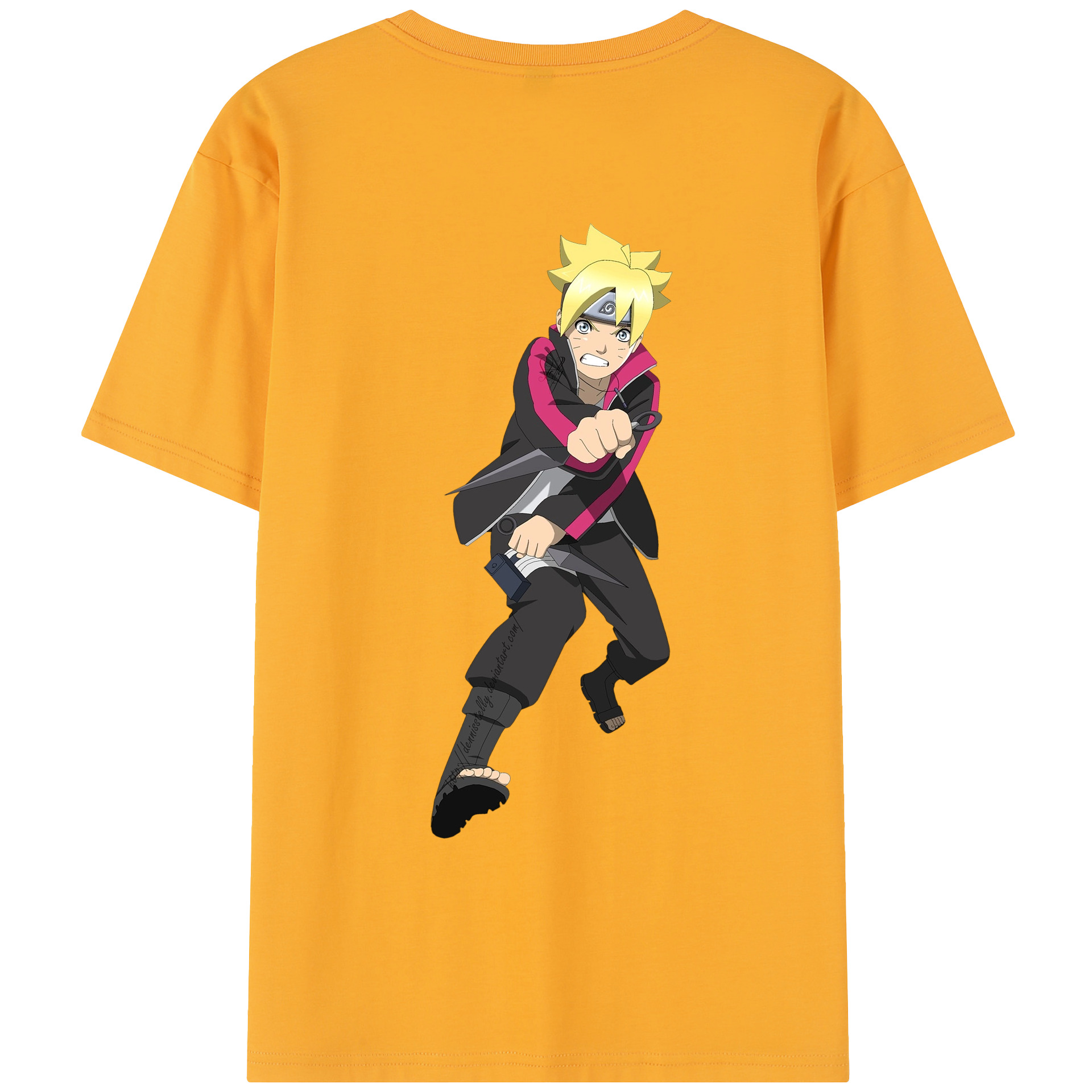 （画像用） NARUTO -ナルト- うずまき ボルト Uzumaki Boruto レディース半袖Tシャツ(バックプリント)