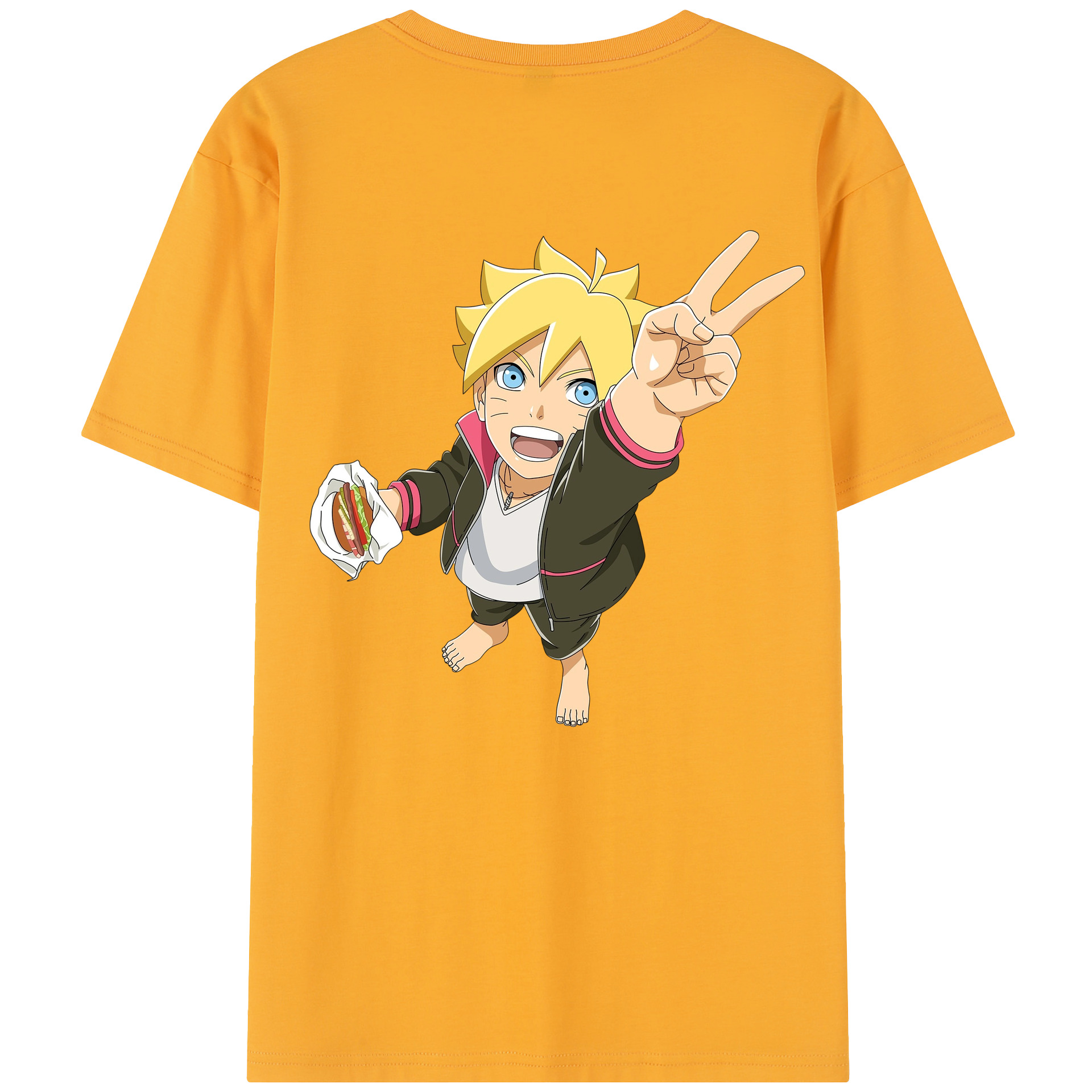 （画像用） NARUTO -ナルト- うずまき ボルト Uzumaki Boruto レディース半袖Tシャツ(バックプリント)
