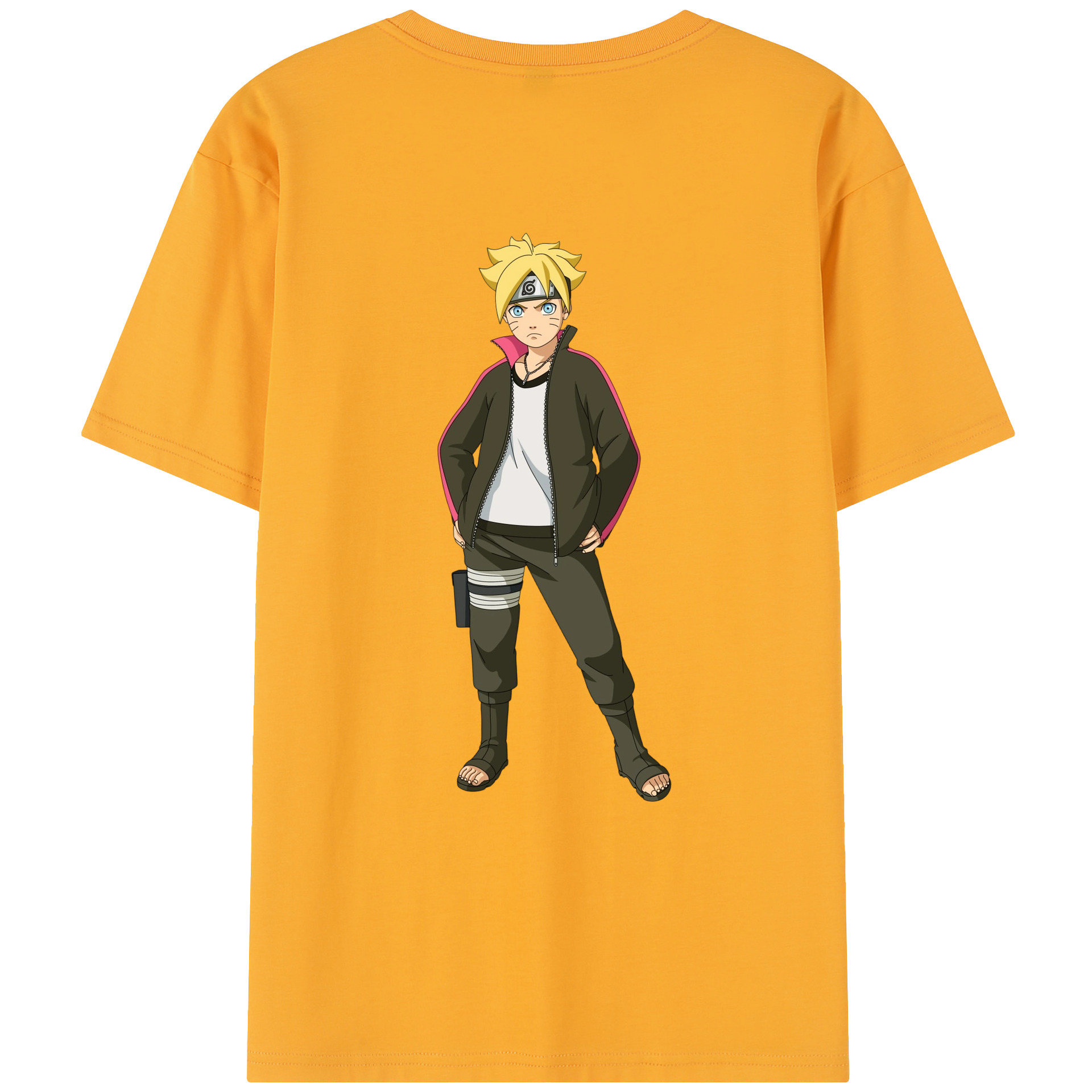 （画像用） NARUTO -ナルト- うずまき ボルト Uzumaki Boruto レディース半袖Tシャツ(バックプリント)