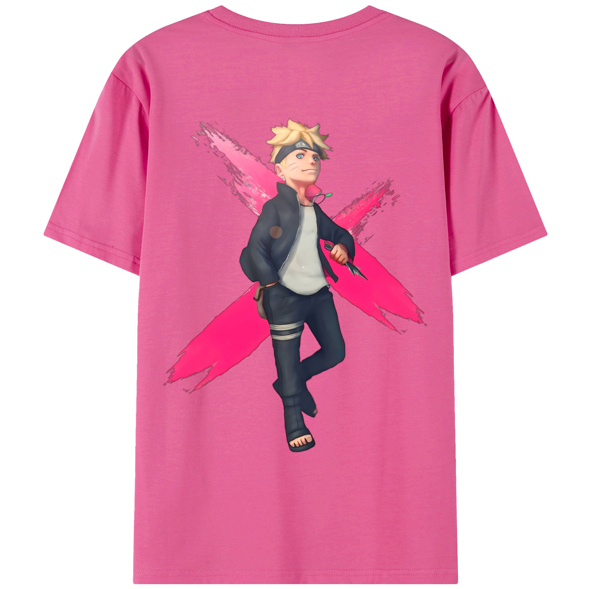 （画像用） NARUTO -ナルト- うずまき ボルト Uzumaki Boruto レディース半袖Tシャツ(バックプリント)