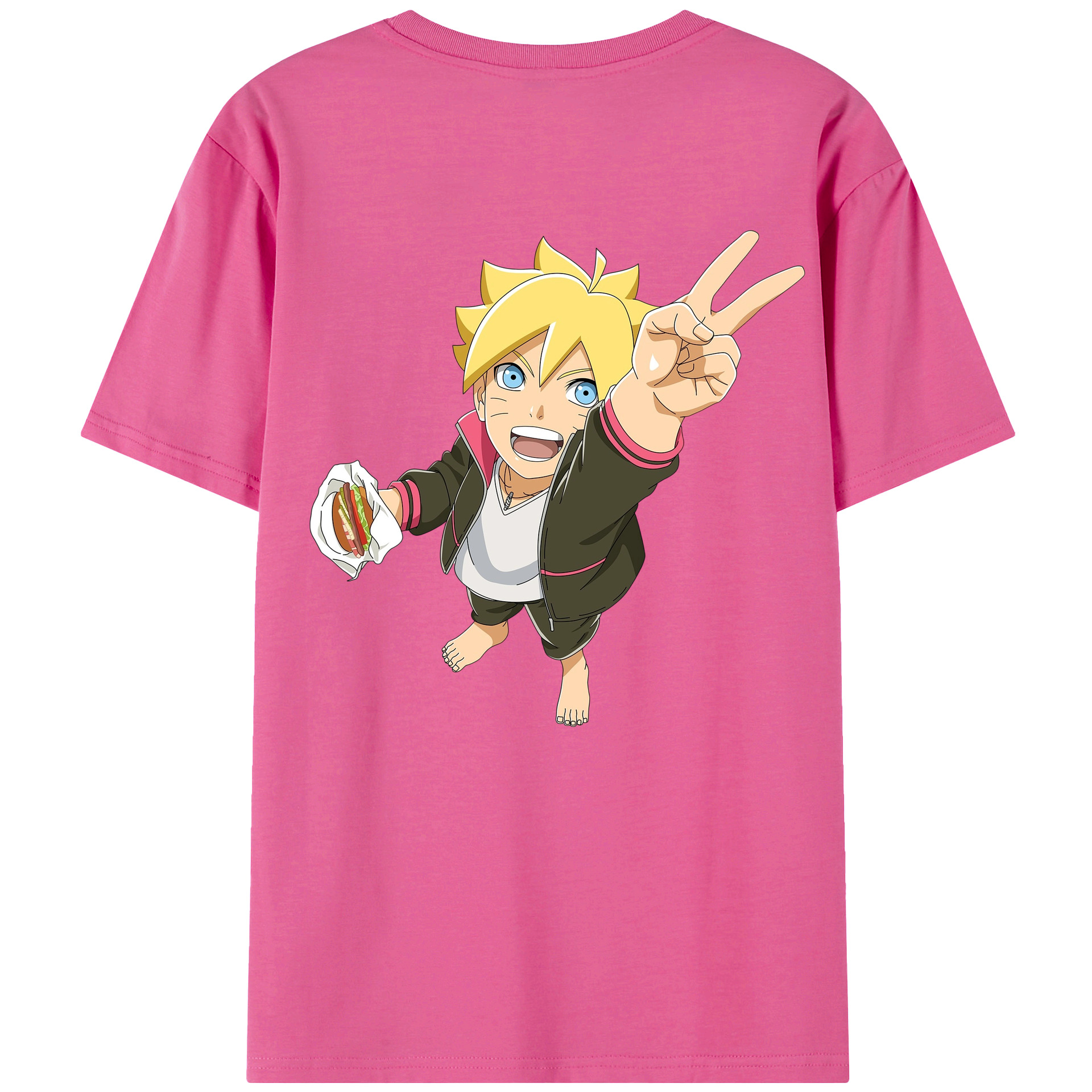 （画像用） NARUTO -ナルト- うずまき ボルト Uzumaki Boruto レディース半袖Tシャツ(バックプリント)