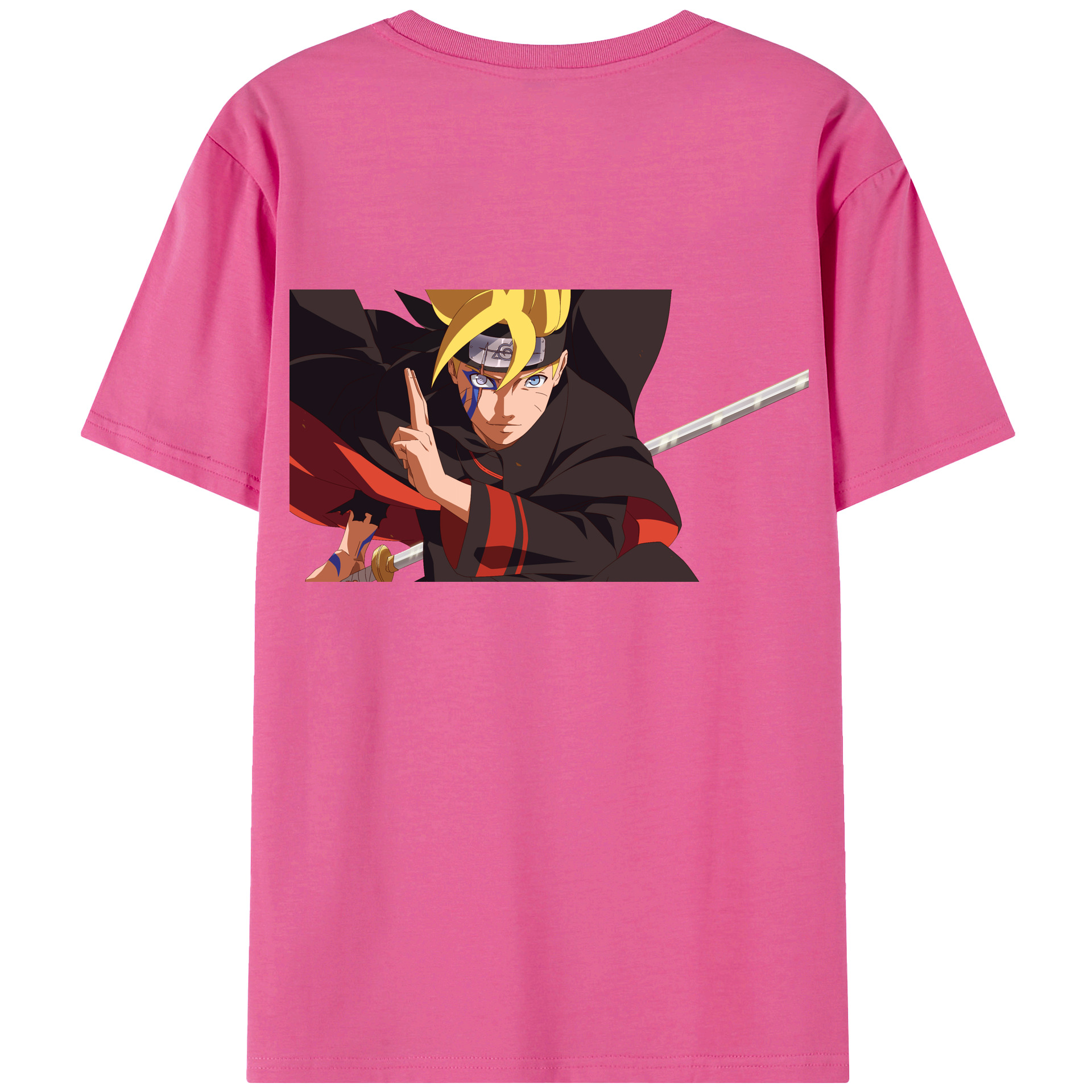 （画像用） NARUTO -ナルト- うずまき ボルト Uzumaki Boruto レディース半袖Tシャツ(バックプリント)