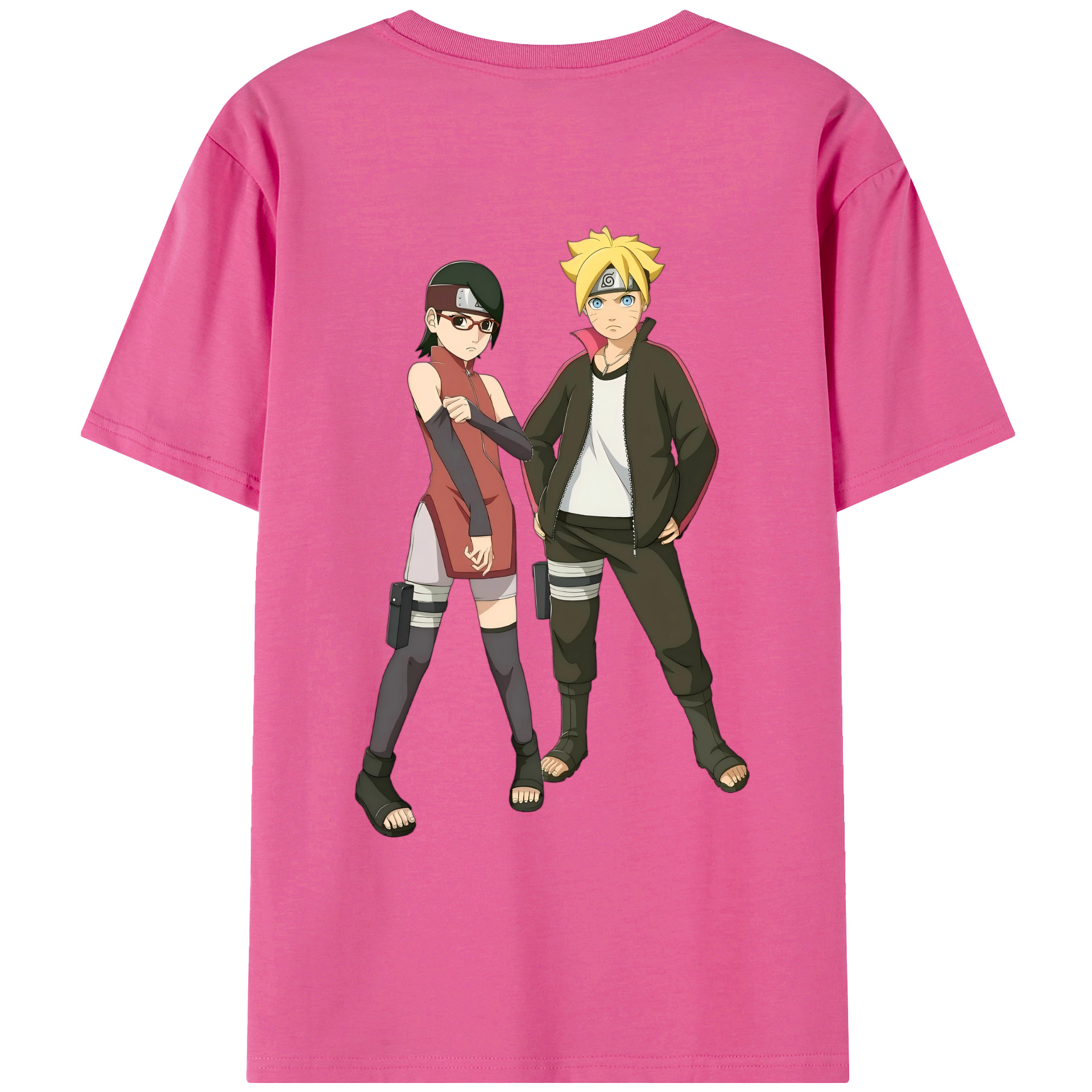 （画像用） NARUTO -ナルト- うずまき ボルト Uzumaki Boruto レディース半袖Tシャツ(バックプリント)
