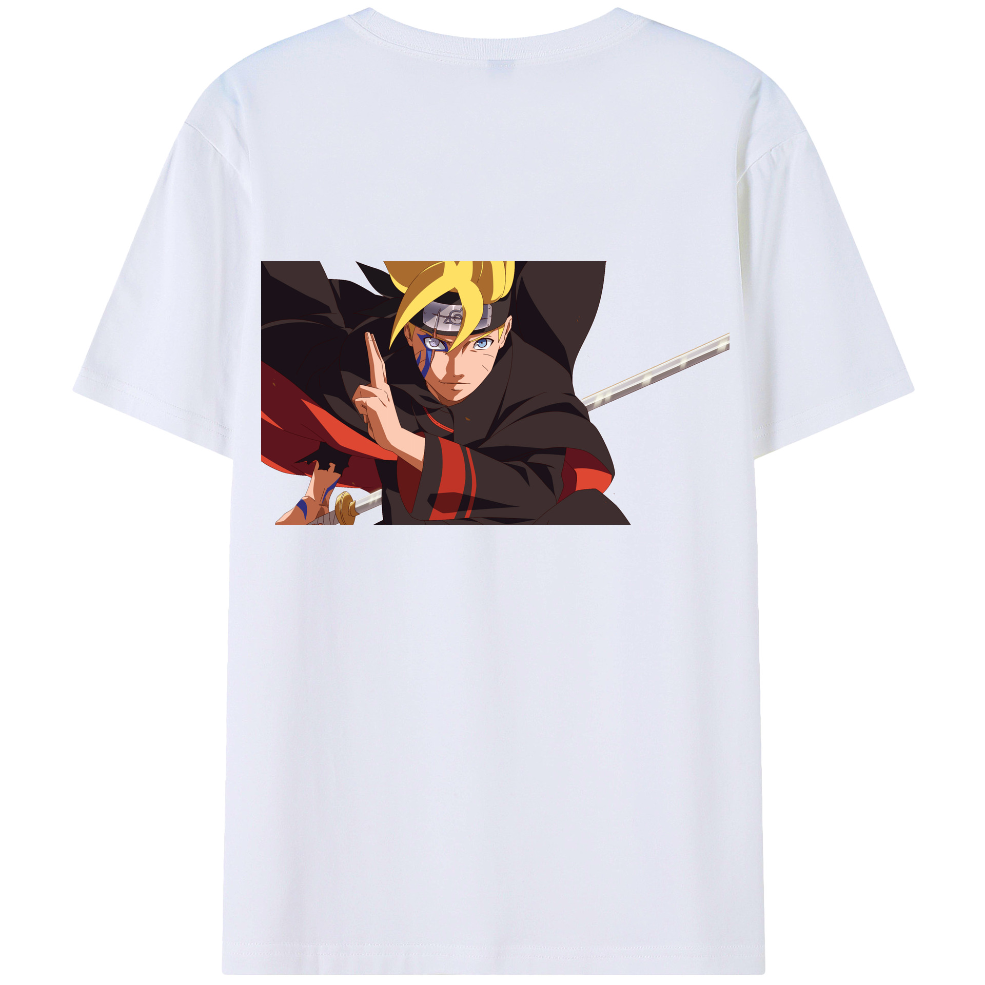 （画像用） NARUTO -ナルト- うずまき ボルト Uzumaki Boruto レディース半袖Tシャツ(バックプリント)