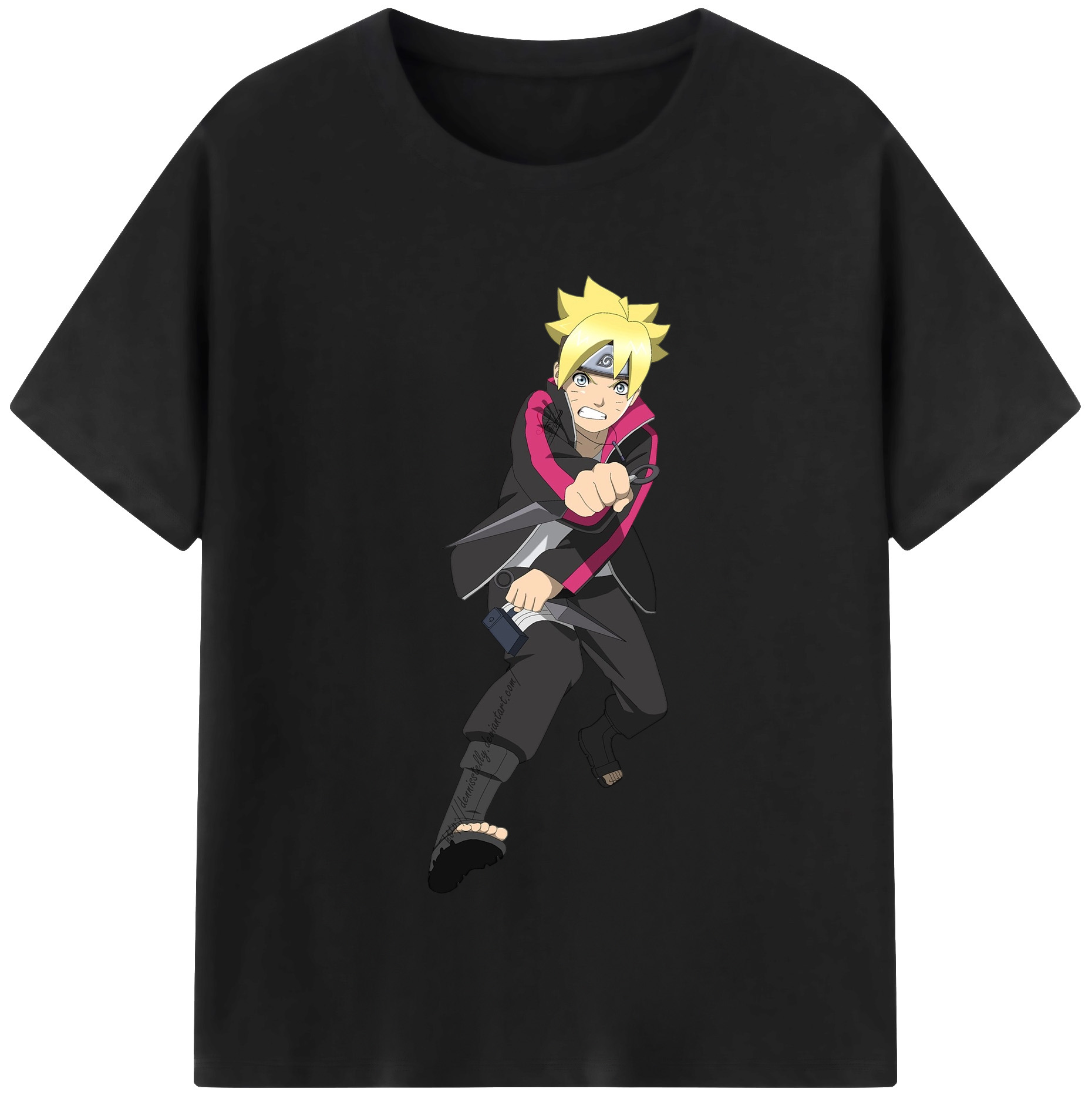 （画像用） NARUTO -ナルト- うずまき ボルト Uzumaki Boruto レディースカジュアルプリントTシャツ（綿100％）