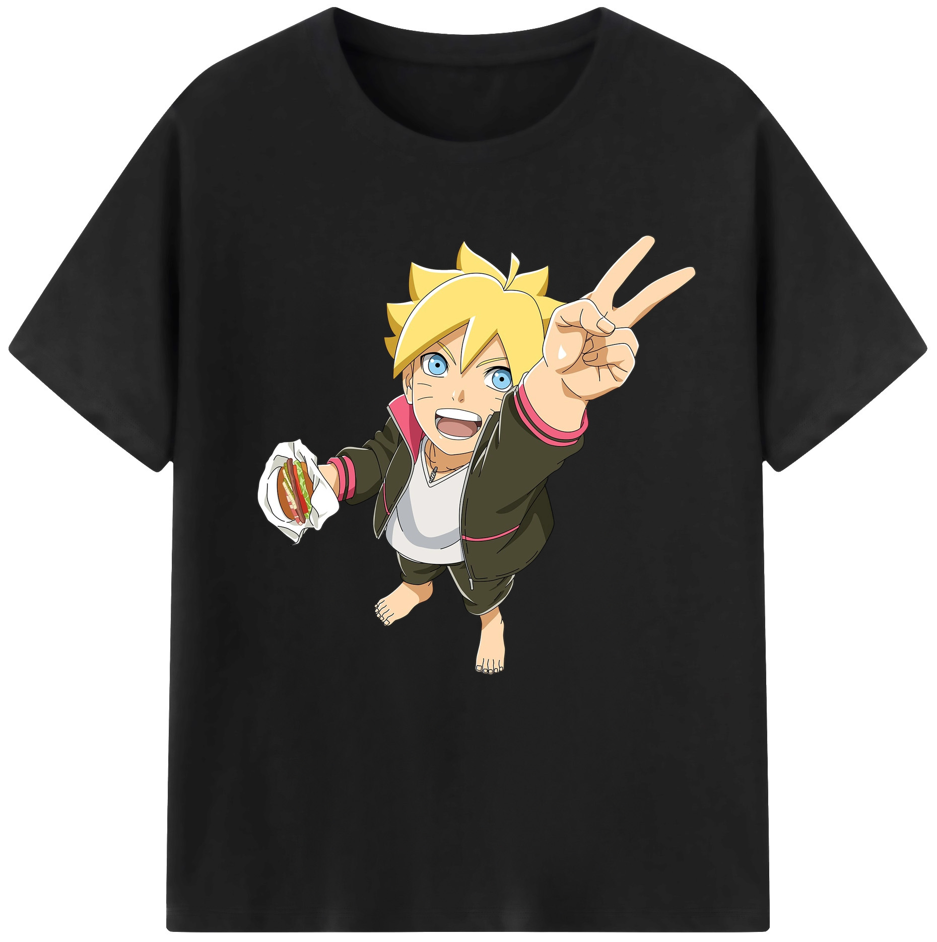 （画像用） NARUTO -ナルト- うずまき ボルト Uzumaki Boruto レディースカジュアルプリントTシャツ（綿100％）