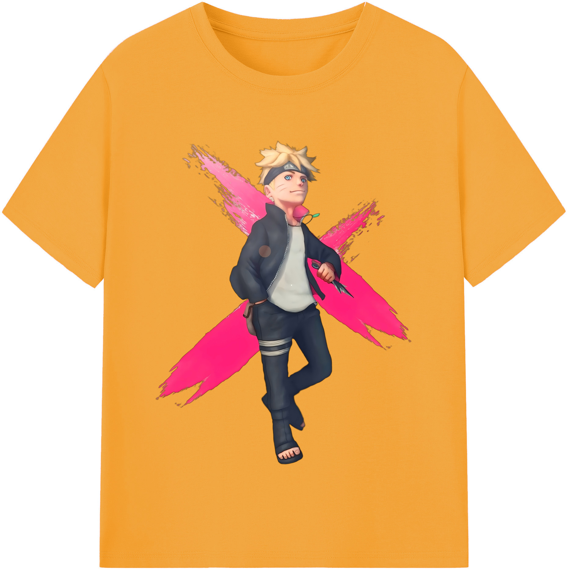 （画像用） NARUTO -ナルト- うずまき ボルト Uzumaki Boruto レディースカジュアルプリントTシャツ（綿100％）