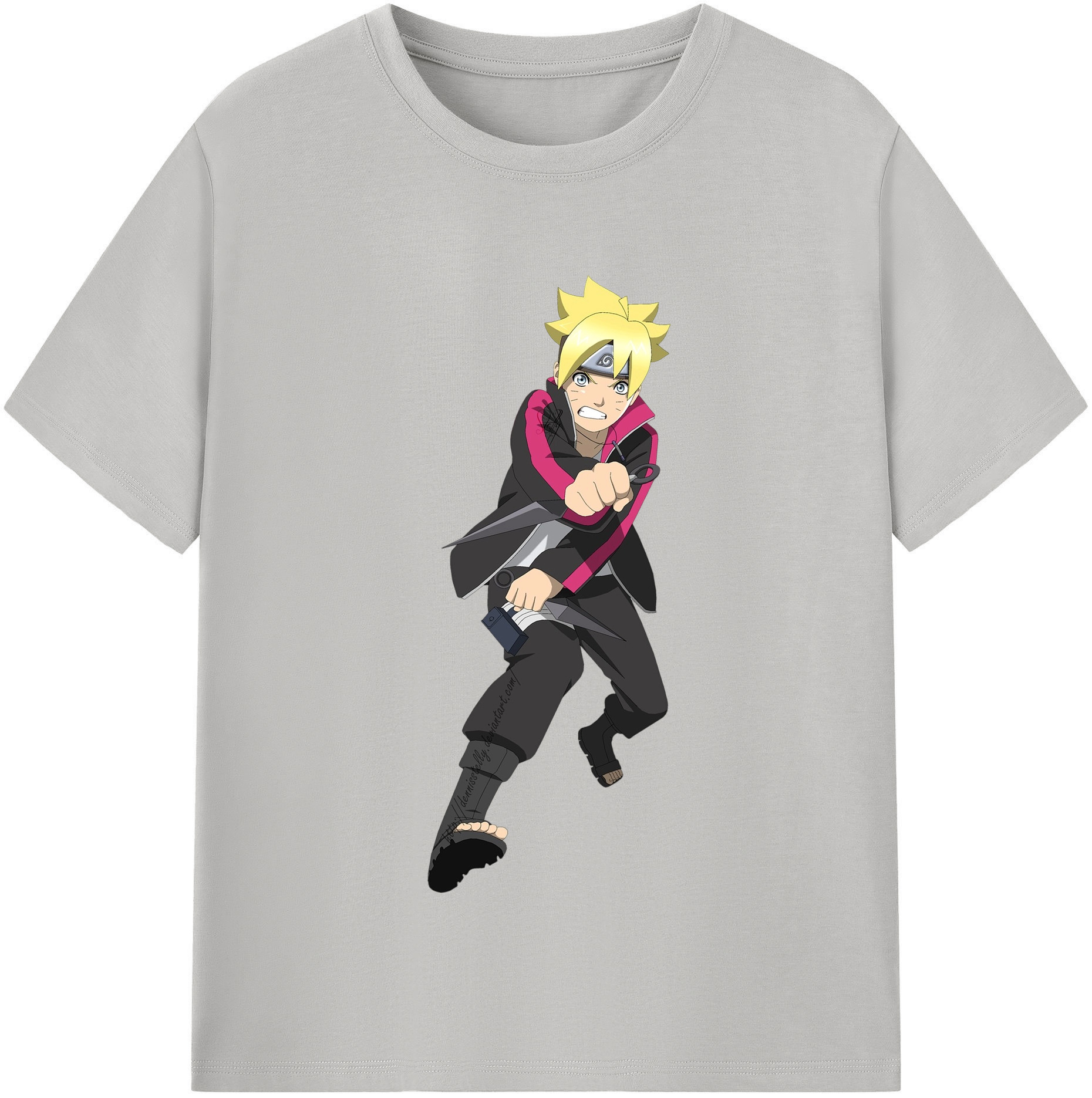 （画像用） NARUTO -ナルト- うずまき ボルト Uzumaki Boruto レディースカジュアルプリントTシャツ（綿100％）