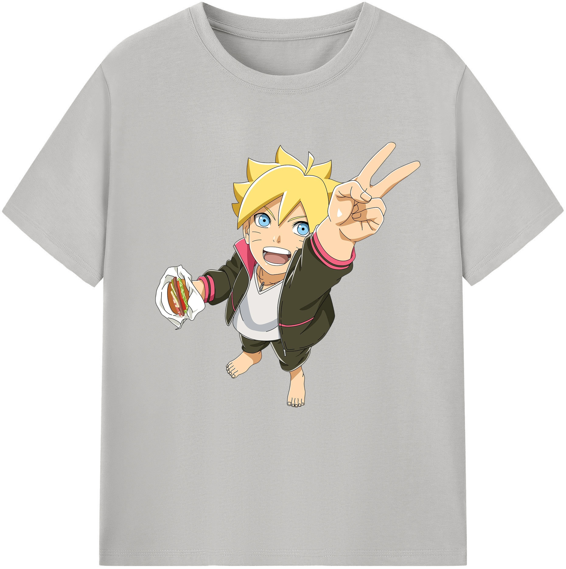 （画像用） NARUTO -ナルト- うずまき ボルト Uzumaki Boruto レディースカジュアルプリントTシャツ（綿100％）