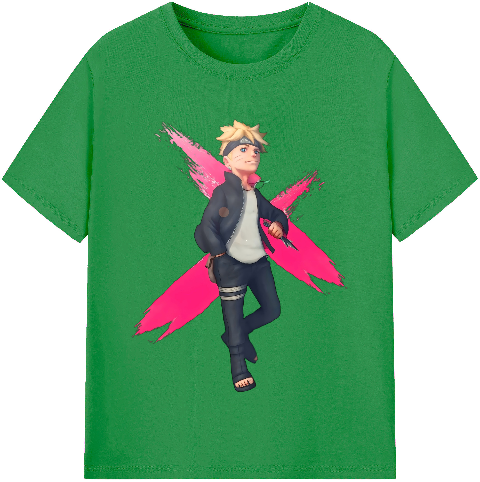 （画像用） NARUTO -ナルト- うずまき ボルト Uzumaki Boruto レディースカジュアルプリントTシャツ（綿100％）