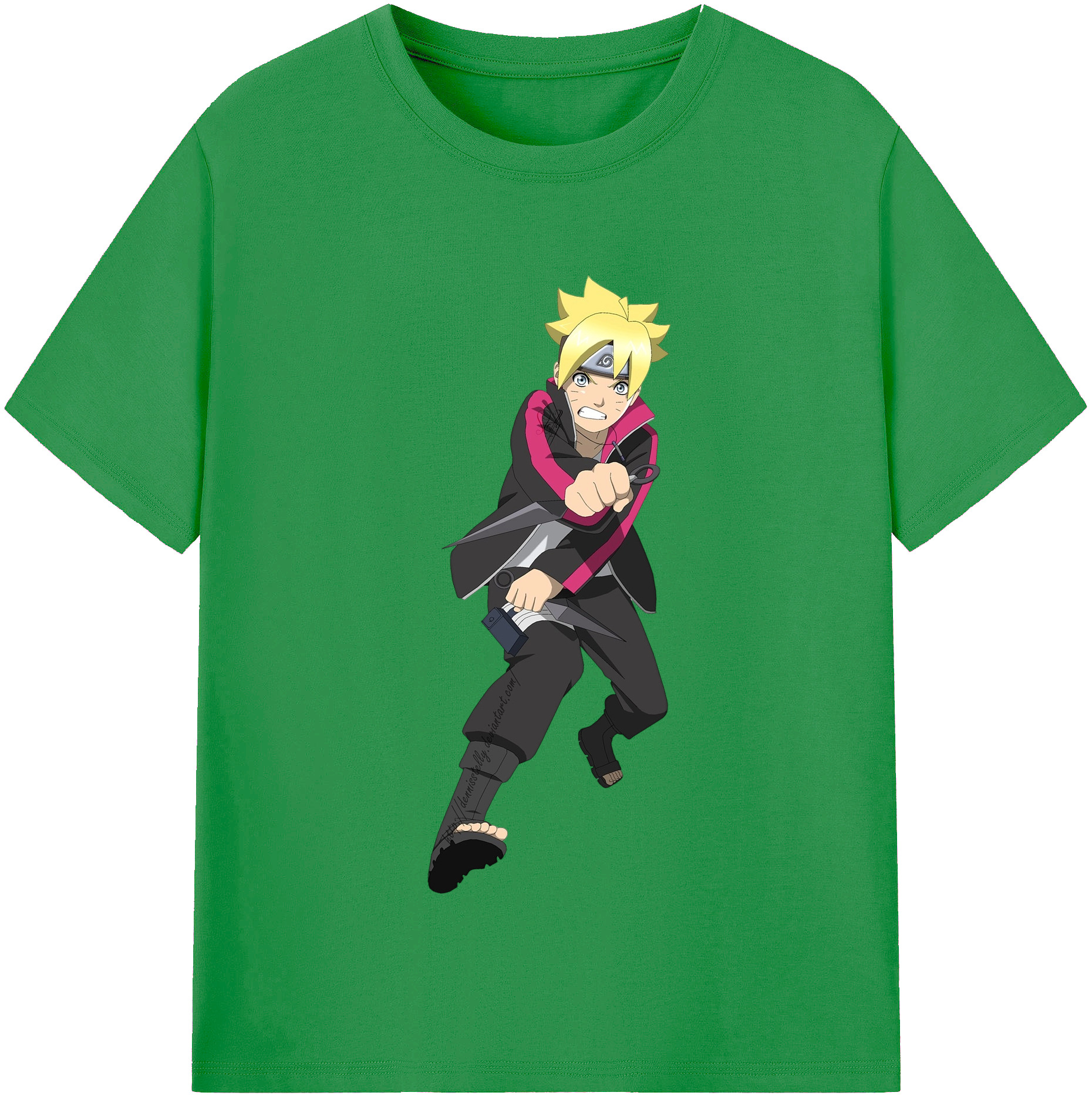 （画像用） NARUTO -ナルト- うずまき ボルト Uzumaki Boruto レディースカジュアルプリントTシャツ（綿100％）