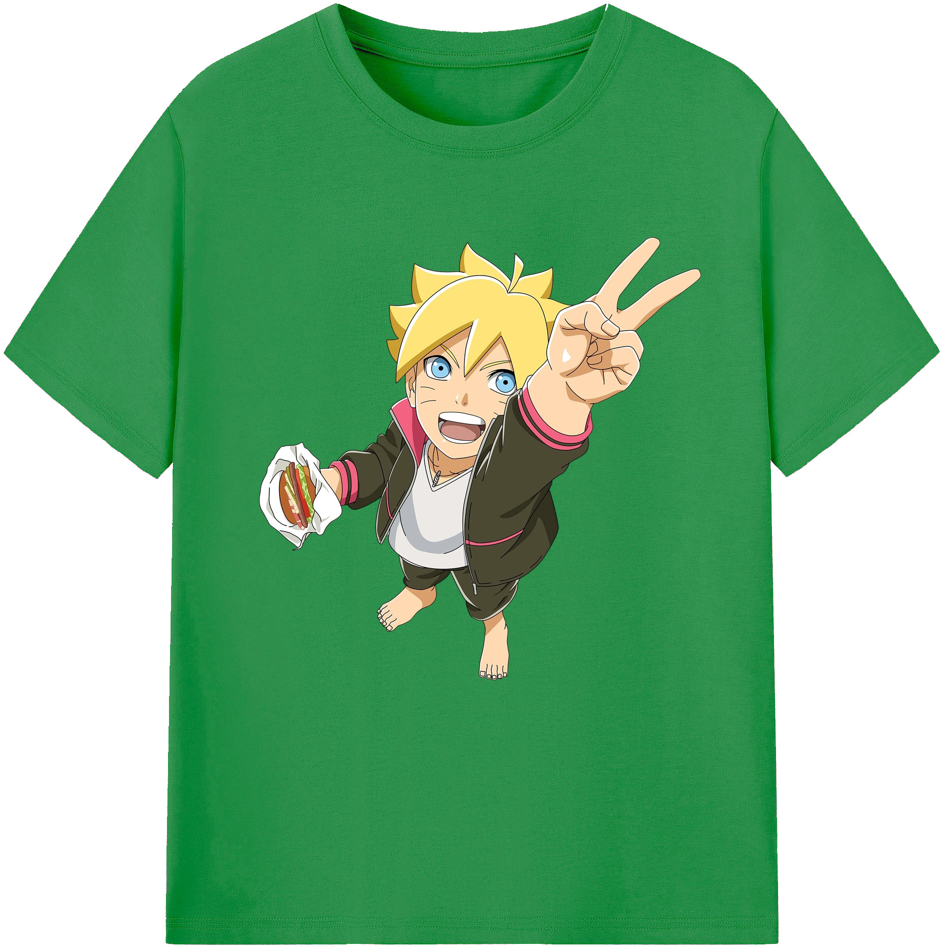 （画像用） NARUTO -ナルト- うずまき ボルト Uzumaki Boruto レディースカジュアルプリントTシャツ（綿100％）
