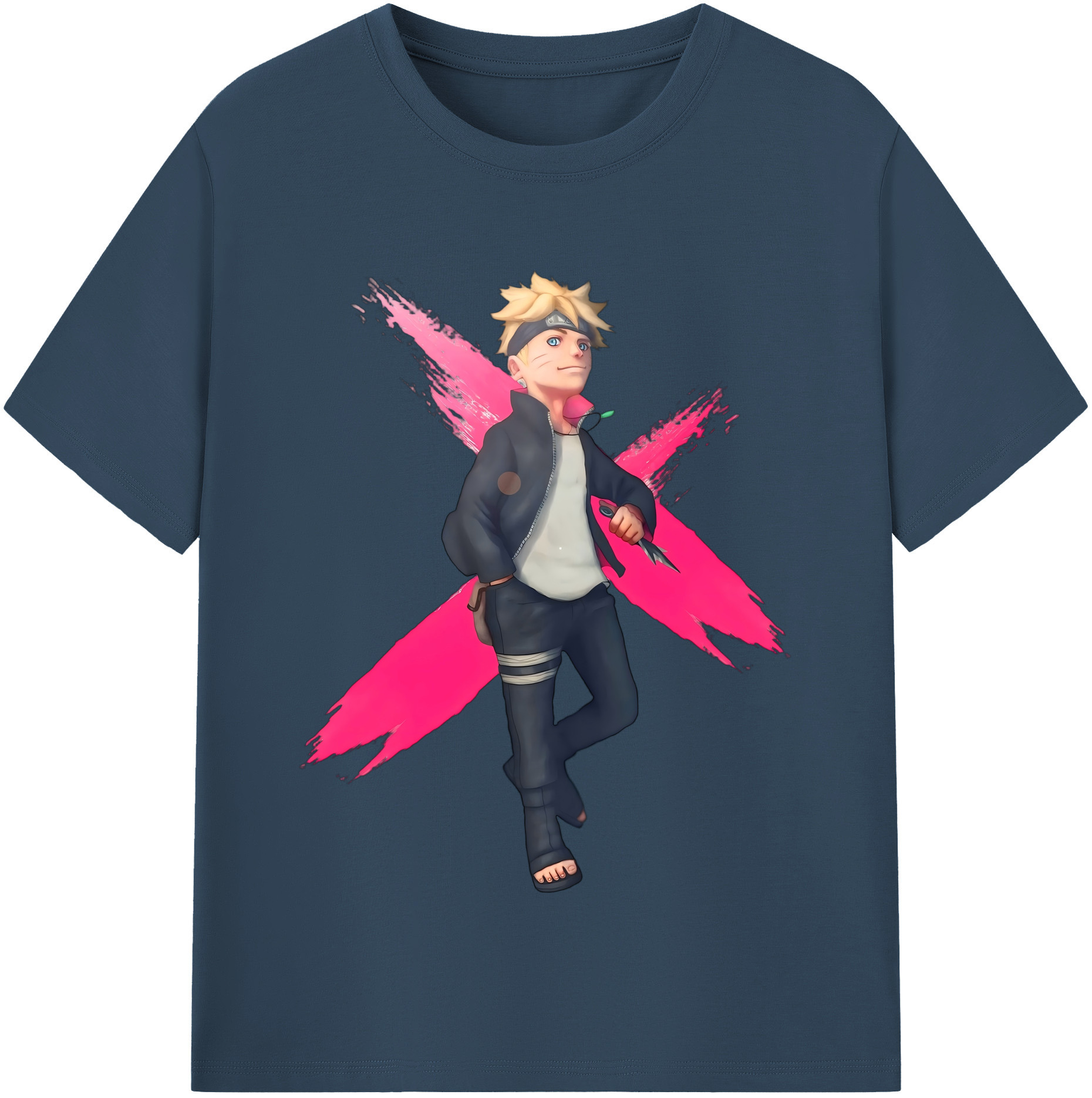 （画像用） NARUTO -ナルト- うずまき ボルト Uzumaki Boruto レディースカジュアルプリントTシャツ（綿100％）