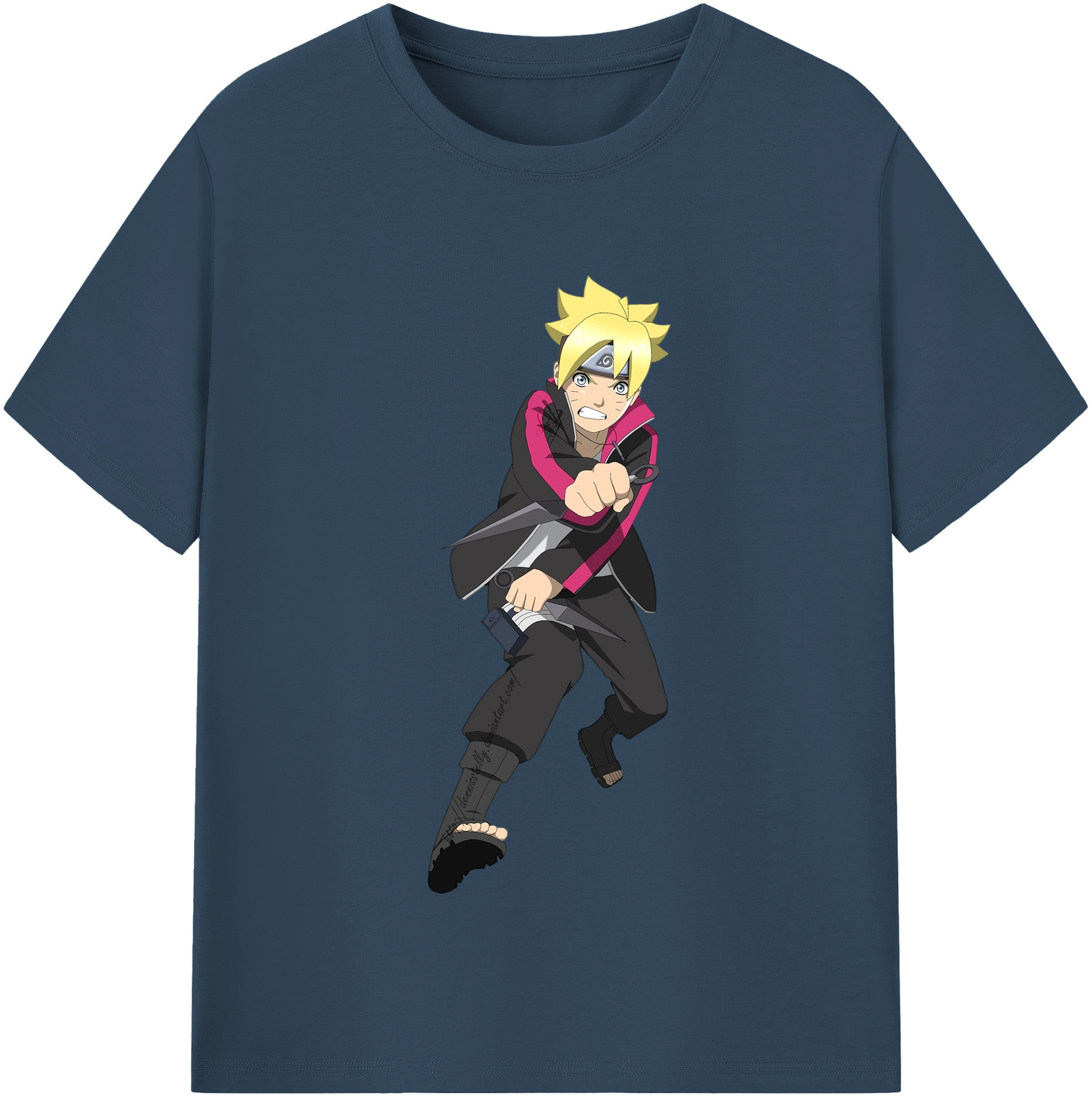 （画像用） NARUTO -ナルト- うずまき ボルト Uzumaki Boruto レディースカジュアルプリントTシャツ（綿100％）