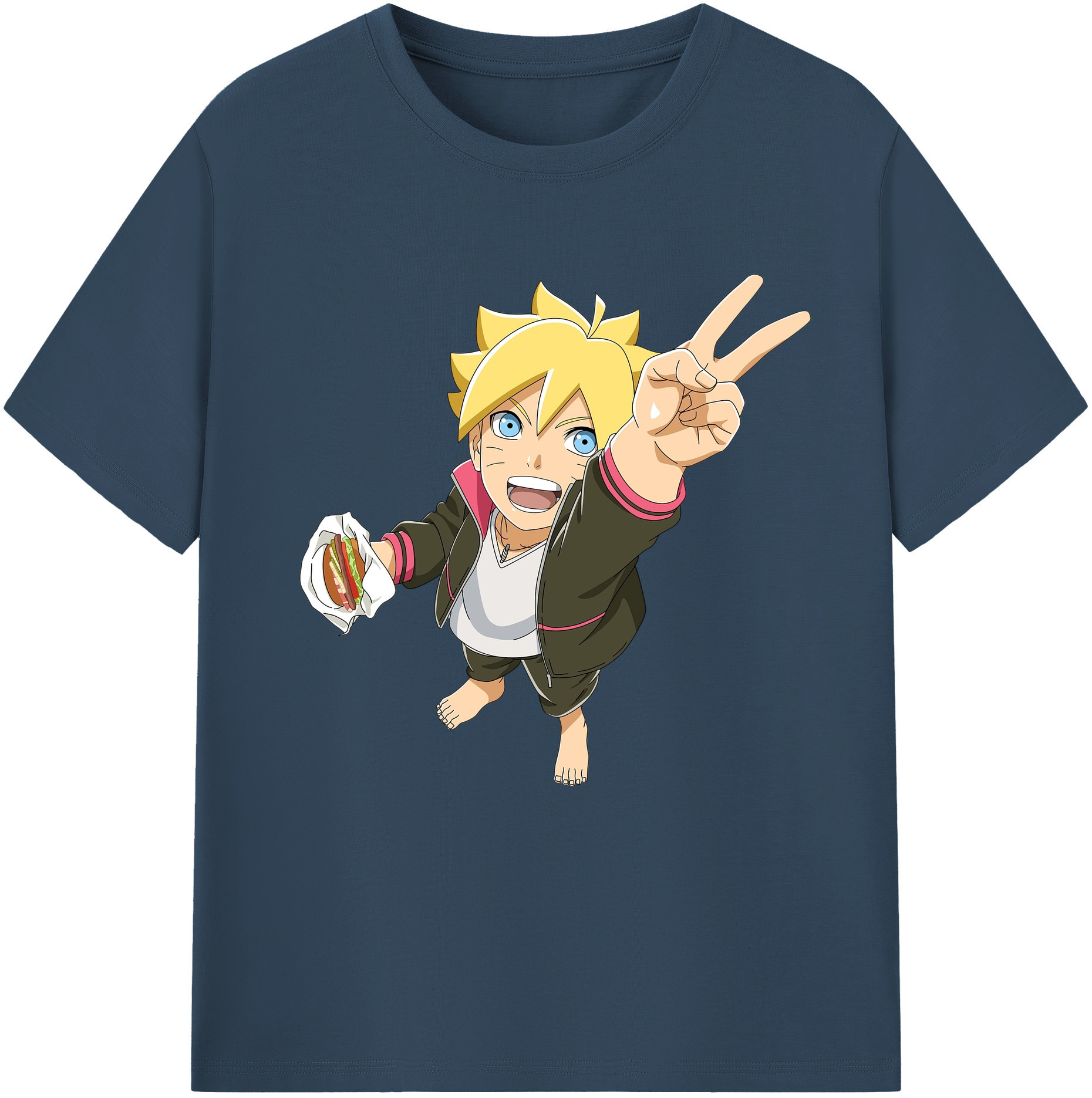 （画像用） NARUTO -ナルト- うずまき ボルト Uzumaki Boruto レディースカジュアルプリントTシャツ（綿100％）