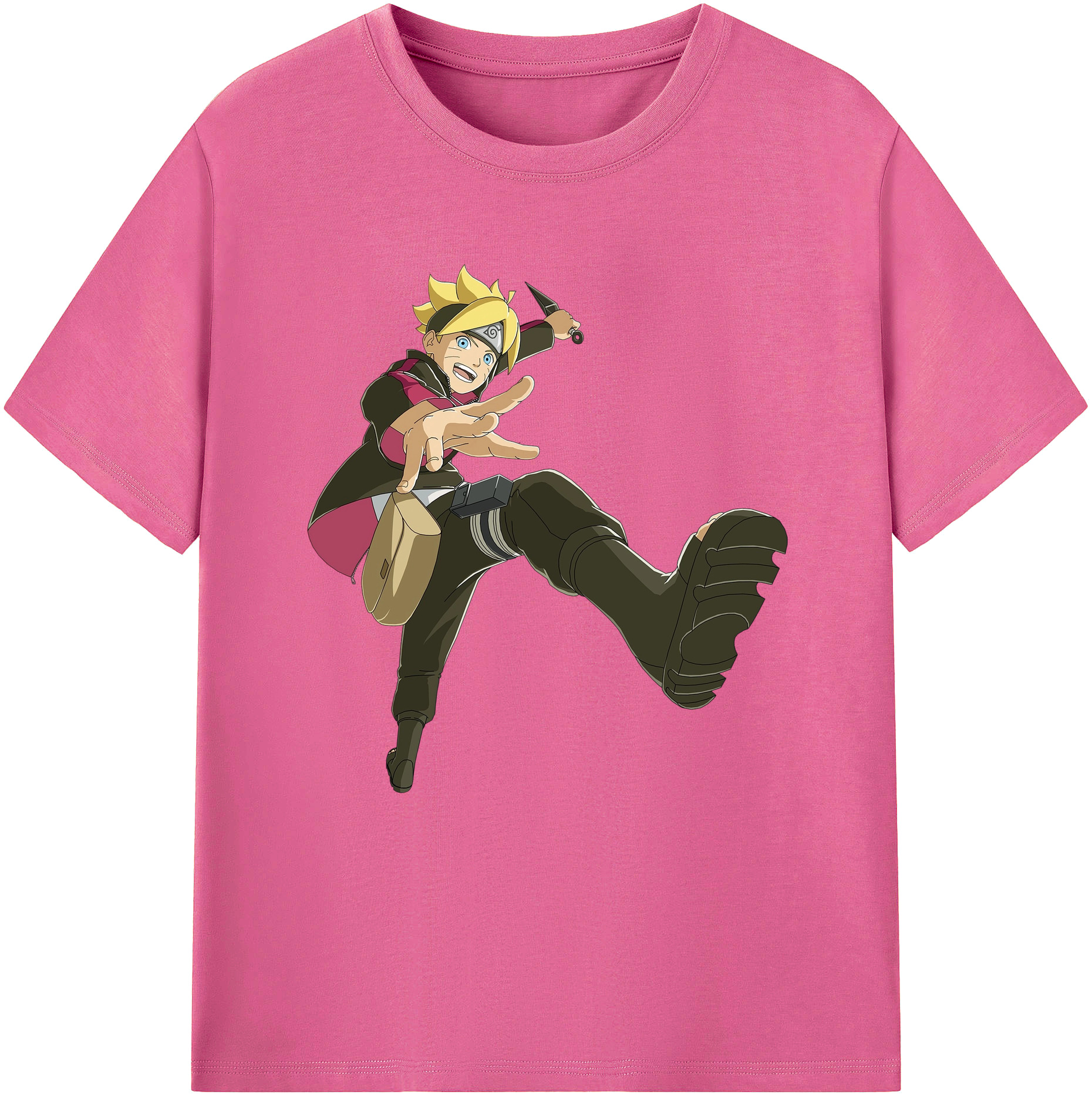（画像用） NARUTO -ナルト- うずまき ボルト Uzumaki Boruto レディースカジュアルプリントTシャツ（綿100％）