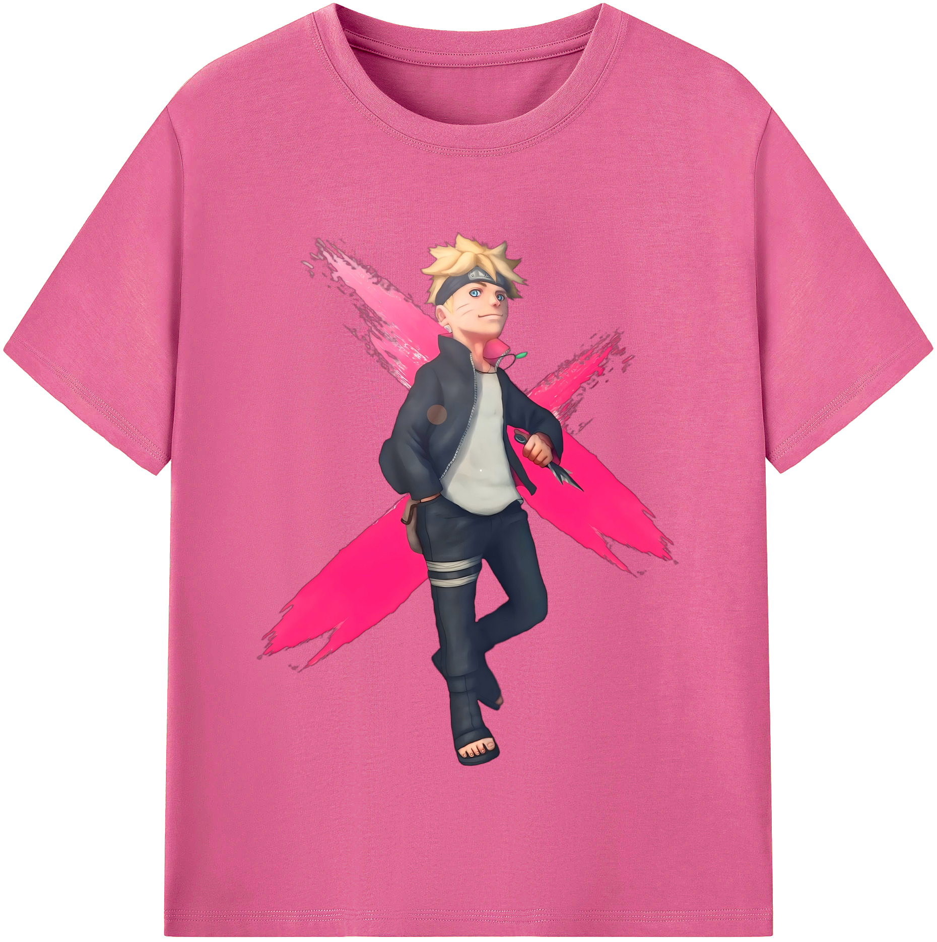 （画像用） NARUTO -ナルト- うずまき ボルト Uzumaki Boruto レディースカジュアルプリントTシャツ（綿100％）