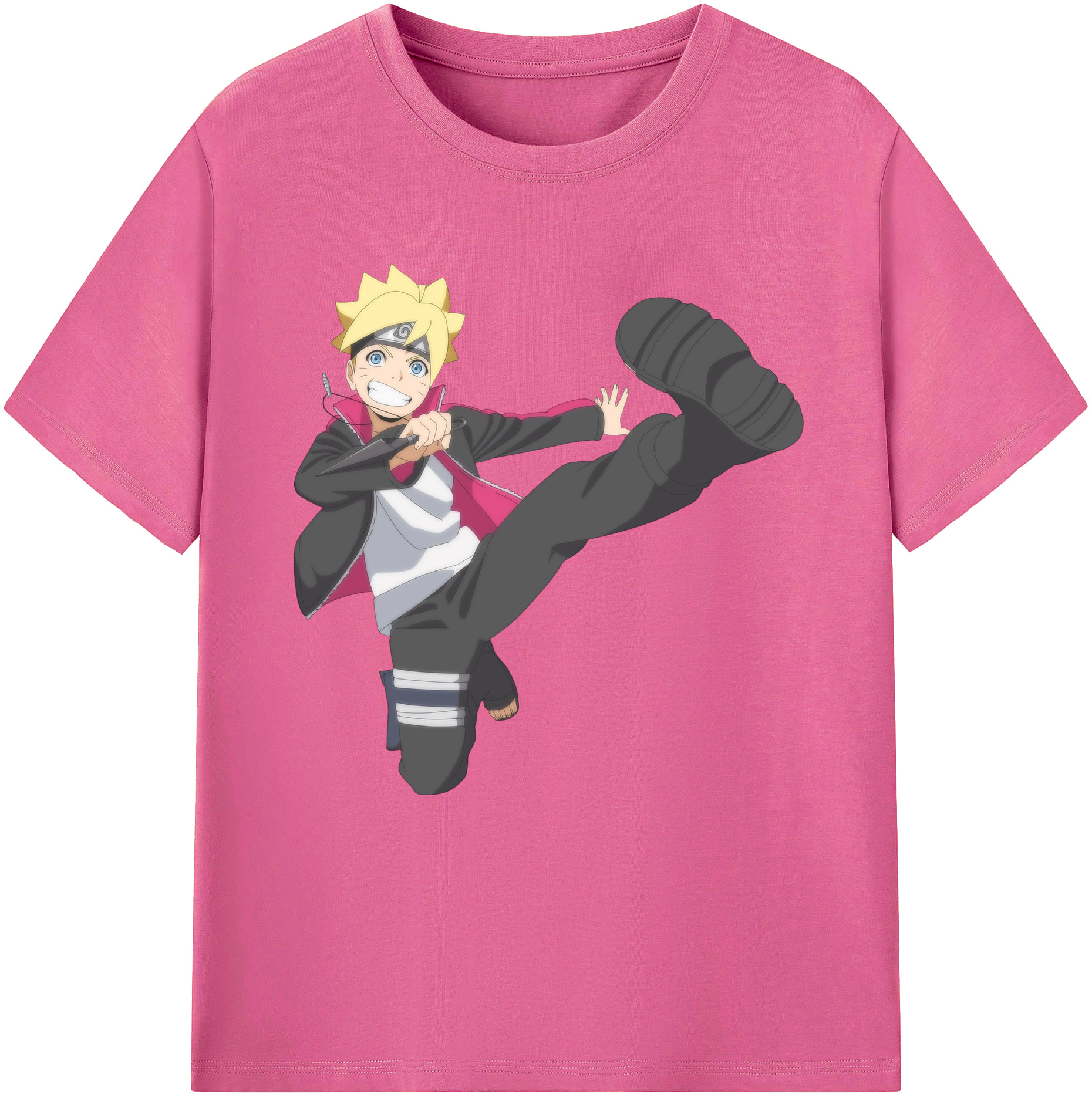 （画像用） NARUTO -ナルト- うずまき ボルト Uzumaki Boruto レディースカジュアルプリントTシャツ（綿100％）