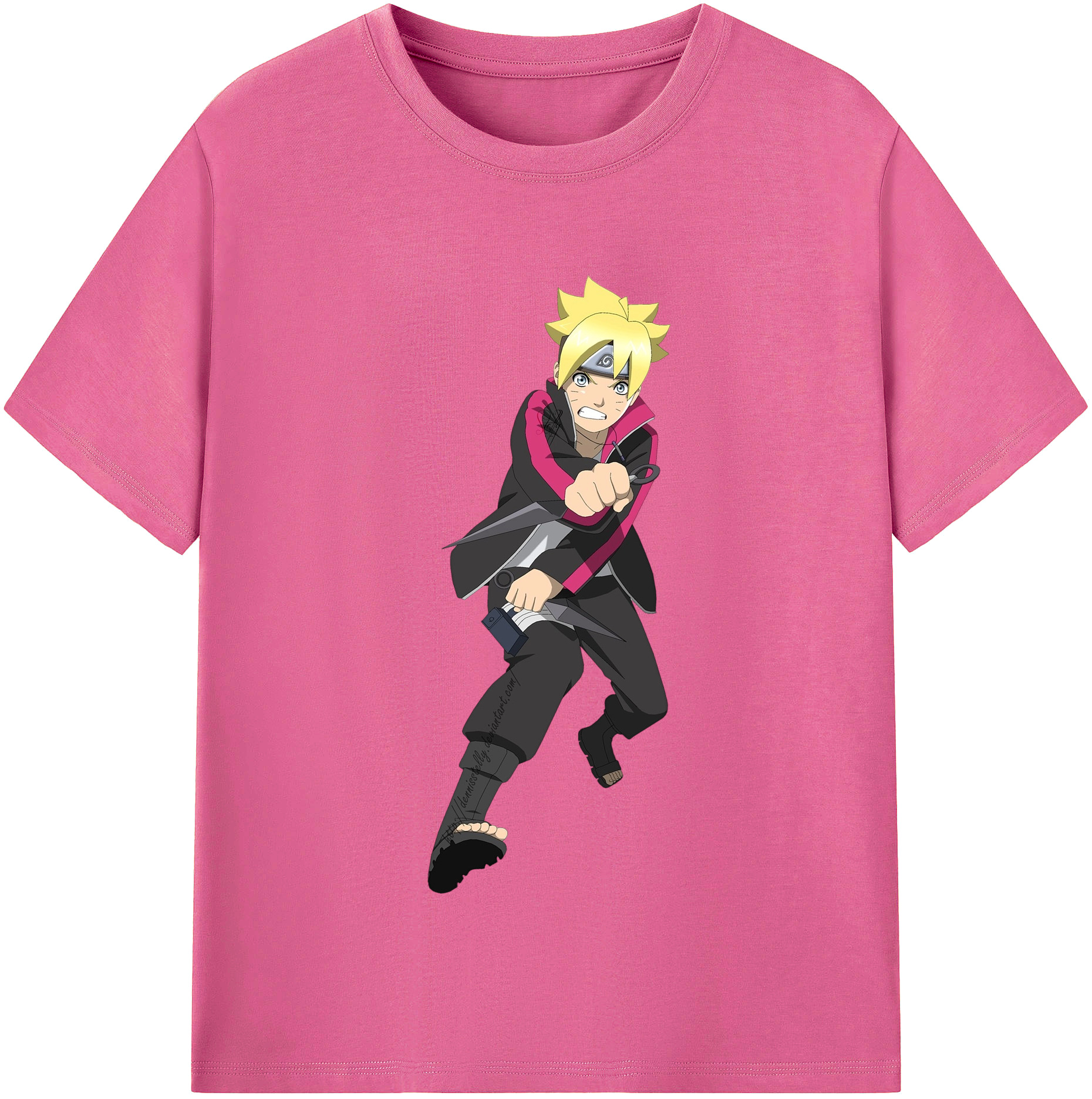 （画像用） NARUTO -ナルト- うずまき ボルト Uzumaki Boruto レディースカジュアルプリントTシャツ（綿100％）