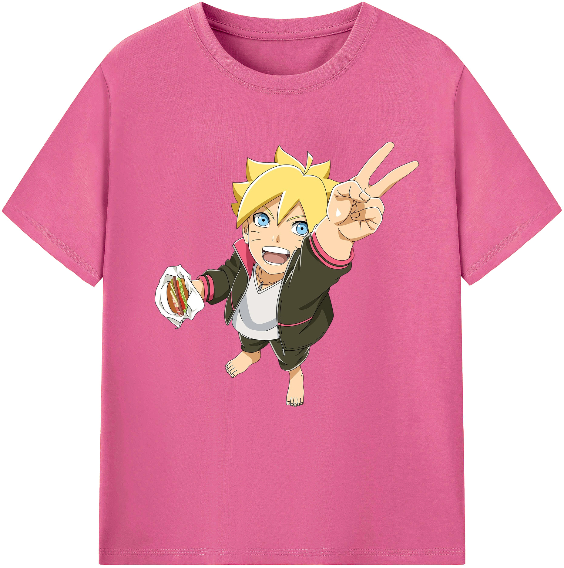 （画像用） NARUTO -ナルト- うずまき ボルト Uzumaki Boruto レディースカジュアルプリントTシャツ（綿100％）