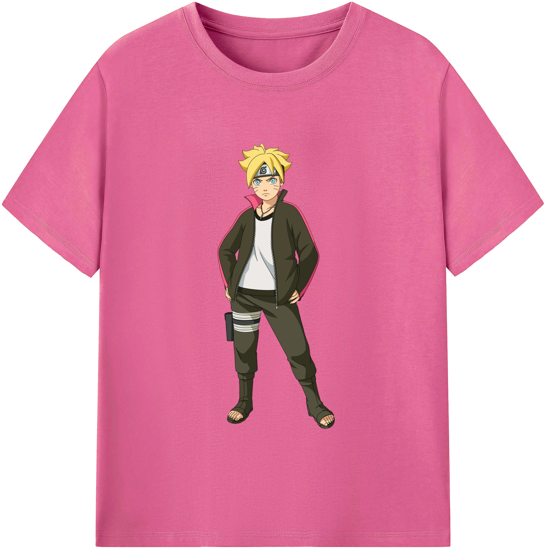 （画像用） NARUTO -ナルト- うずまき ボルト Uzumaki Boruto レディースカジュアルプリントTシャツ（綿100％）