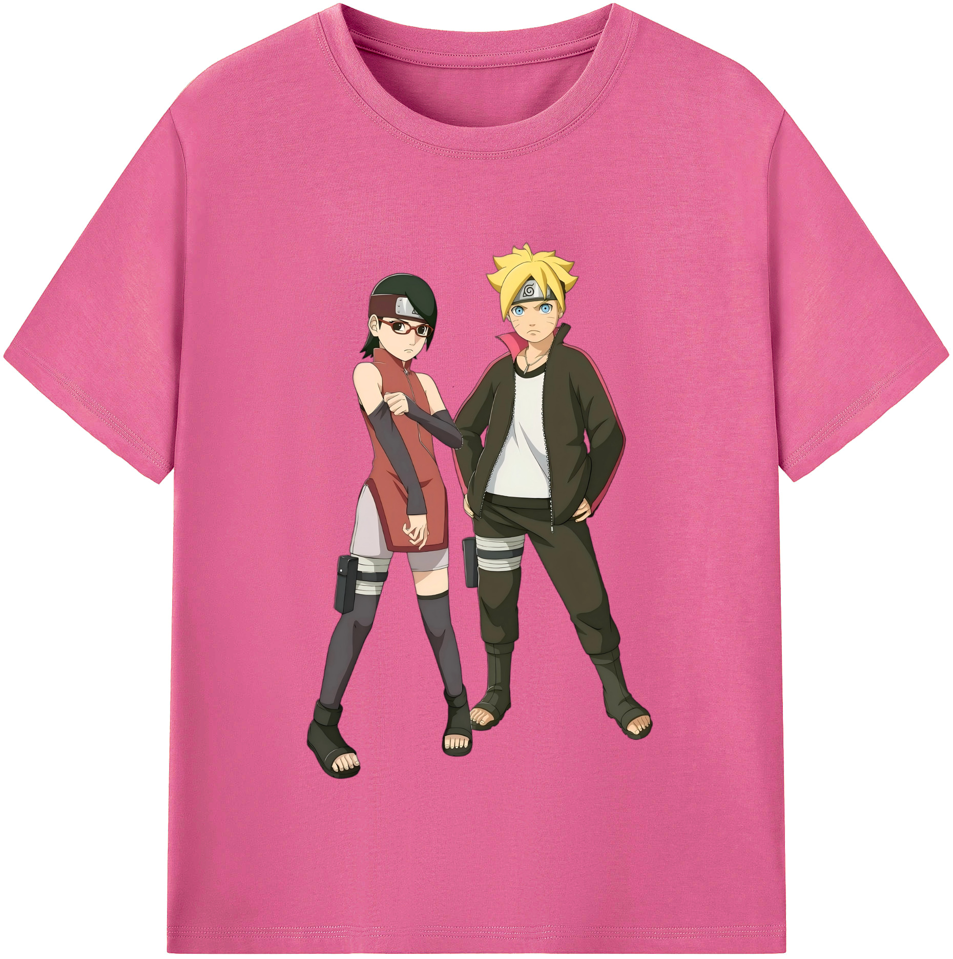（画像用） NARUTO -ナルト- うずまき ボルト Uzumaki Boruto レディースカジュアルプリントTシャツ（綿100％）