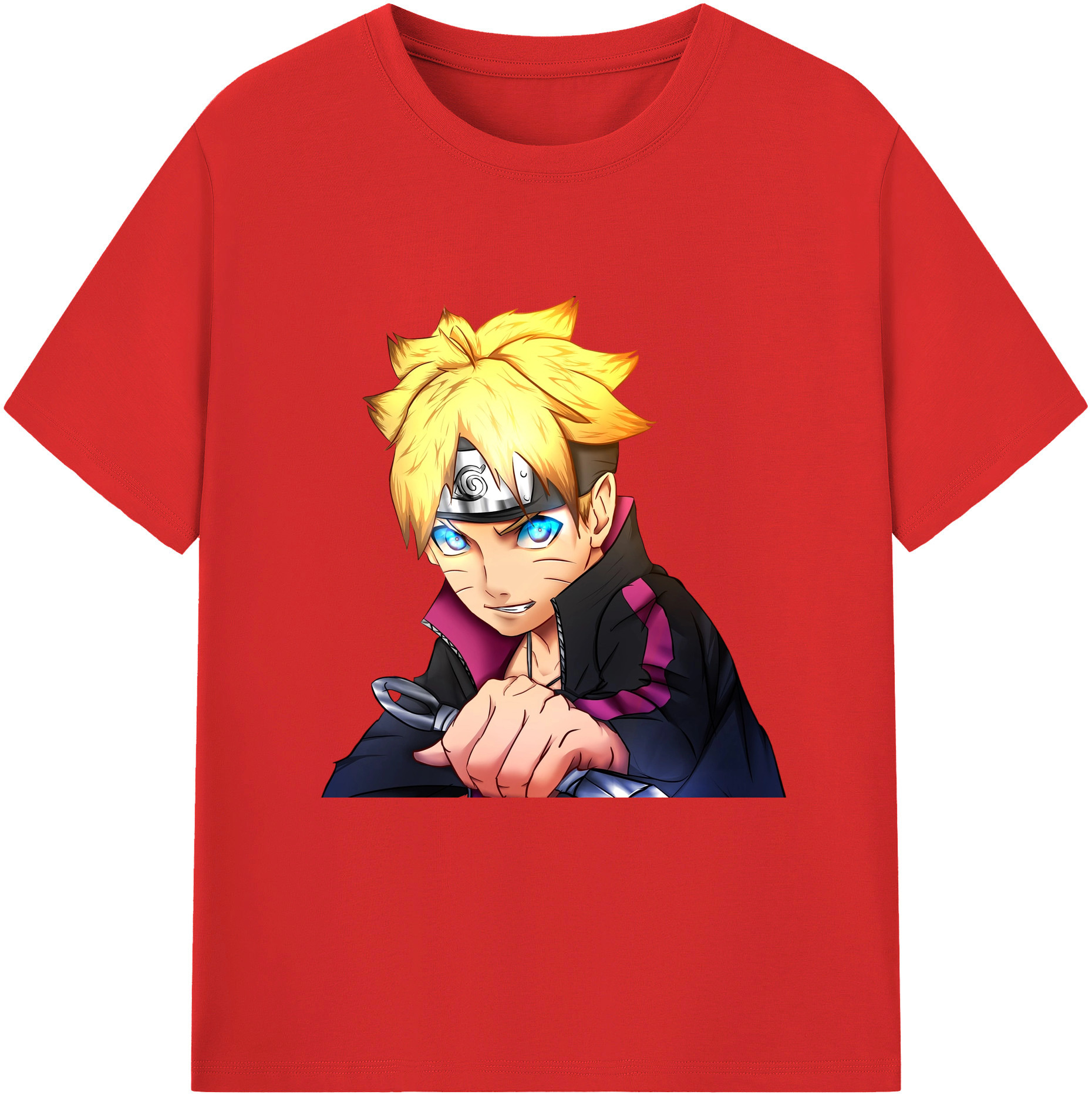 （画像用） NARUTO -ナルト- うずまき ボルト Uzumaki Boruto レディースカジュアルプリントTシャツ（綿100％）