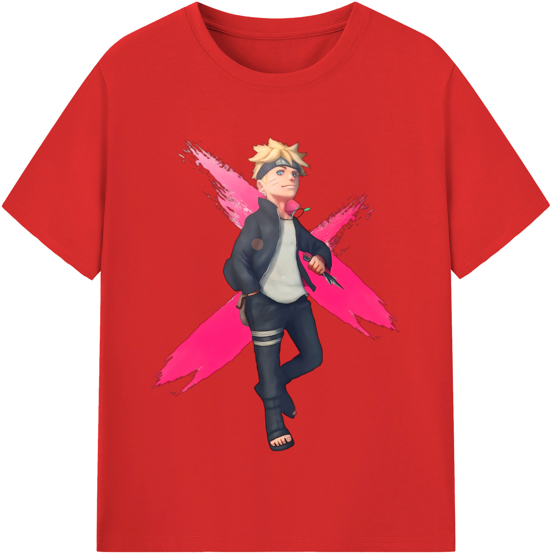 （画像用） NARUTO -ナルト- うずまき ボルト Uzumaki Boruto レディースカジュアルプリントTシャツ（綿100％）