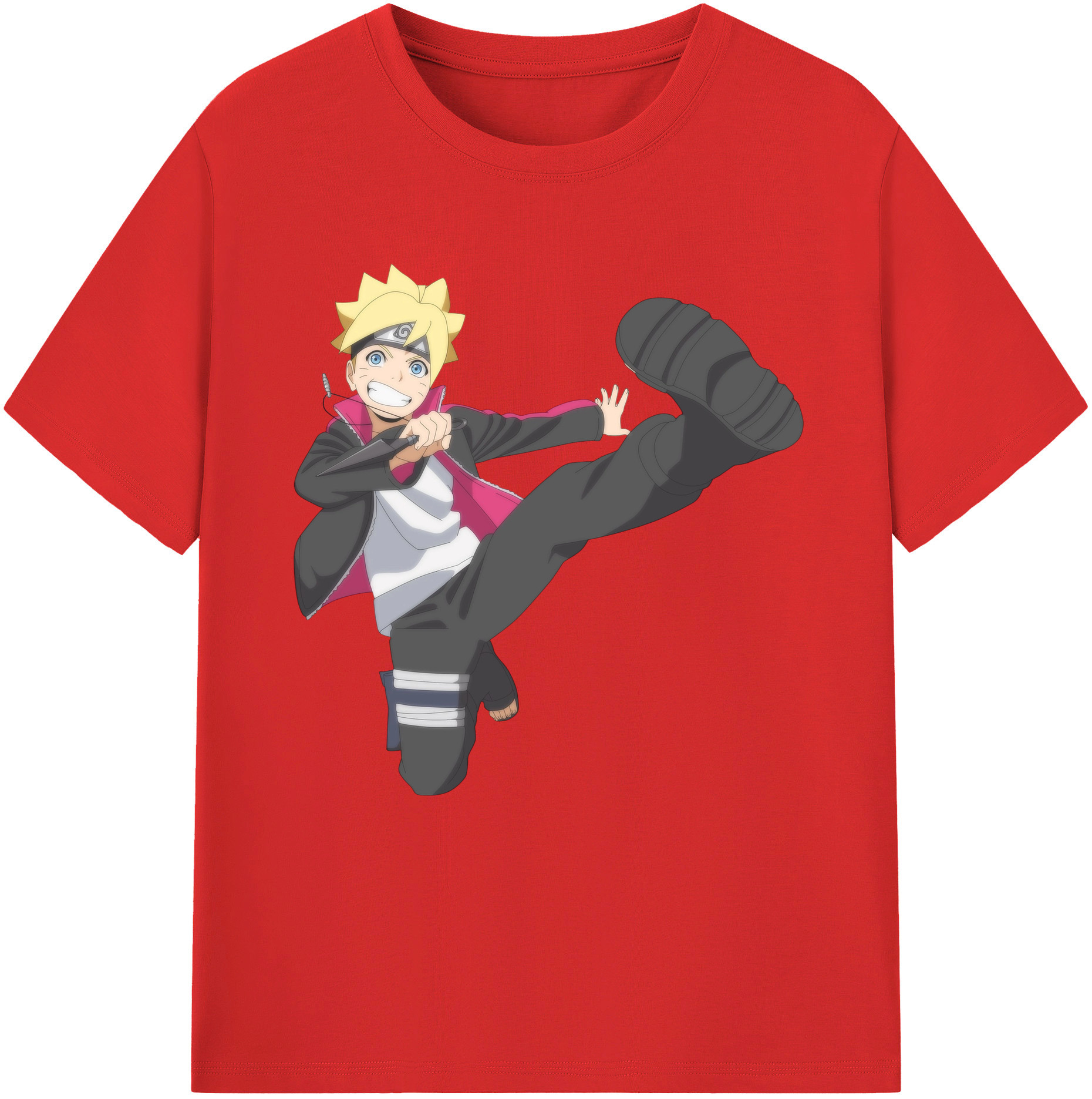 （画像用） NARUTO -ナルト- うずまき ボルト Uzumaki Boruto レディースカジュアルプリントTシャツ（綿100％）