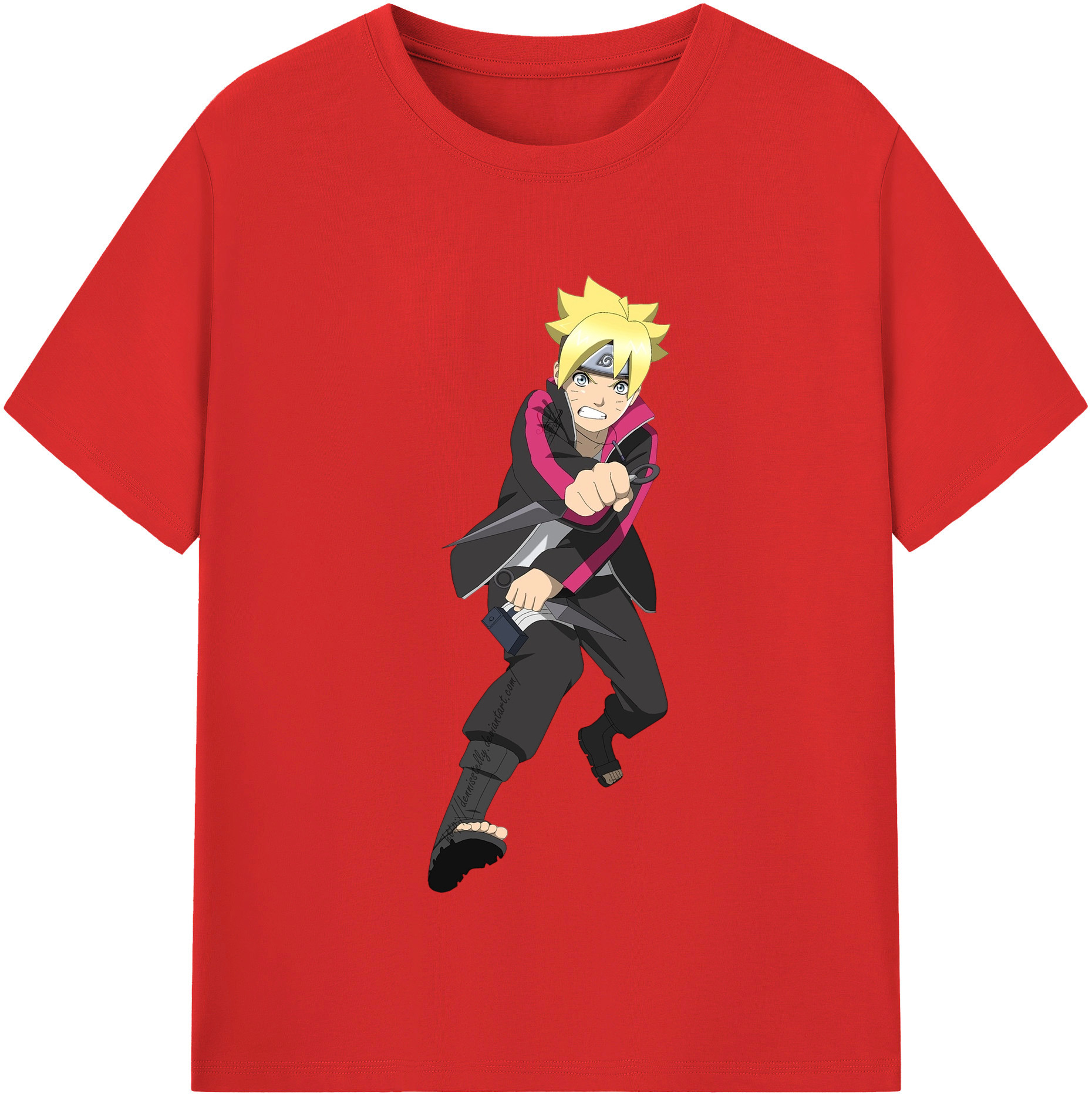（画像用） NARUTO -ナルト- うずまき ボルト Uzumaki Boruto レディースカジュアルプリントTシャツ（綿100％）