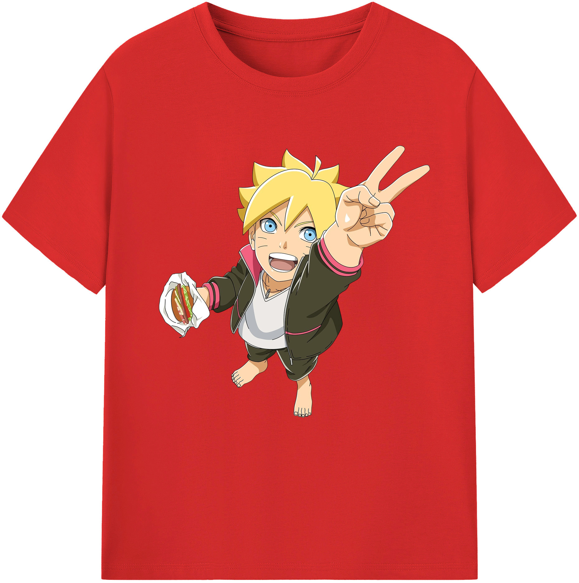 （画像用） NARUTO -ナルト- うずまき ボルト Uzumaki Boruto レディースカジュアルプリントTシャツ（綿100％）