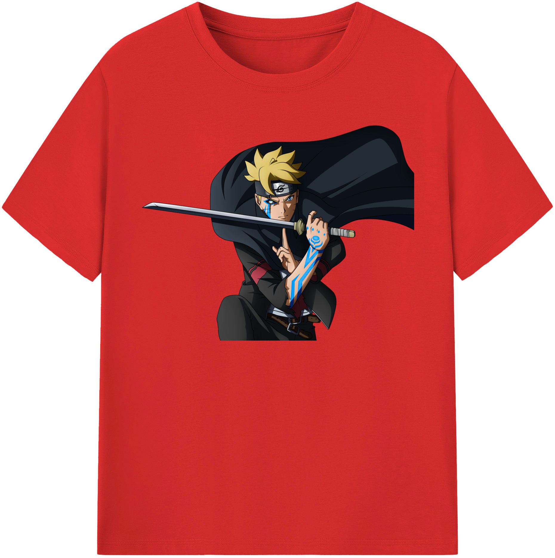 （画像用） NARUTO -ナルト- うずまき ボルト Uzumaki Boruto レディースカジュアルプリントTシャツ（綿100％）