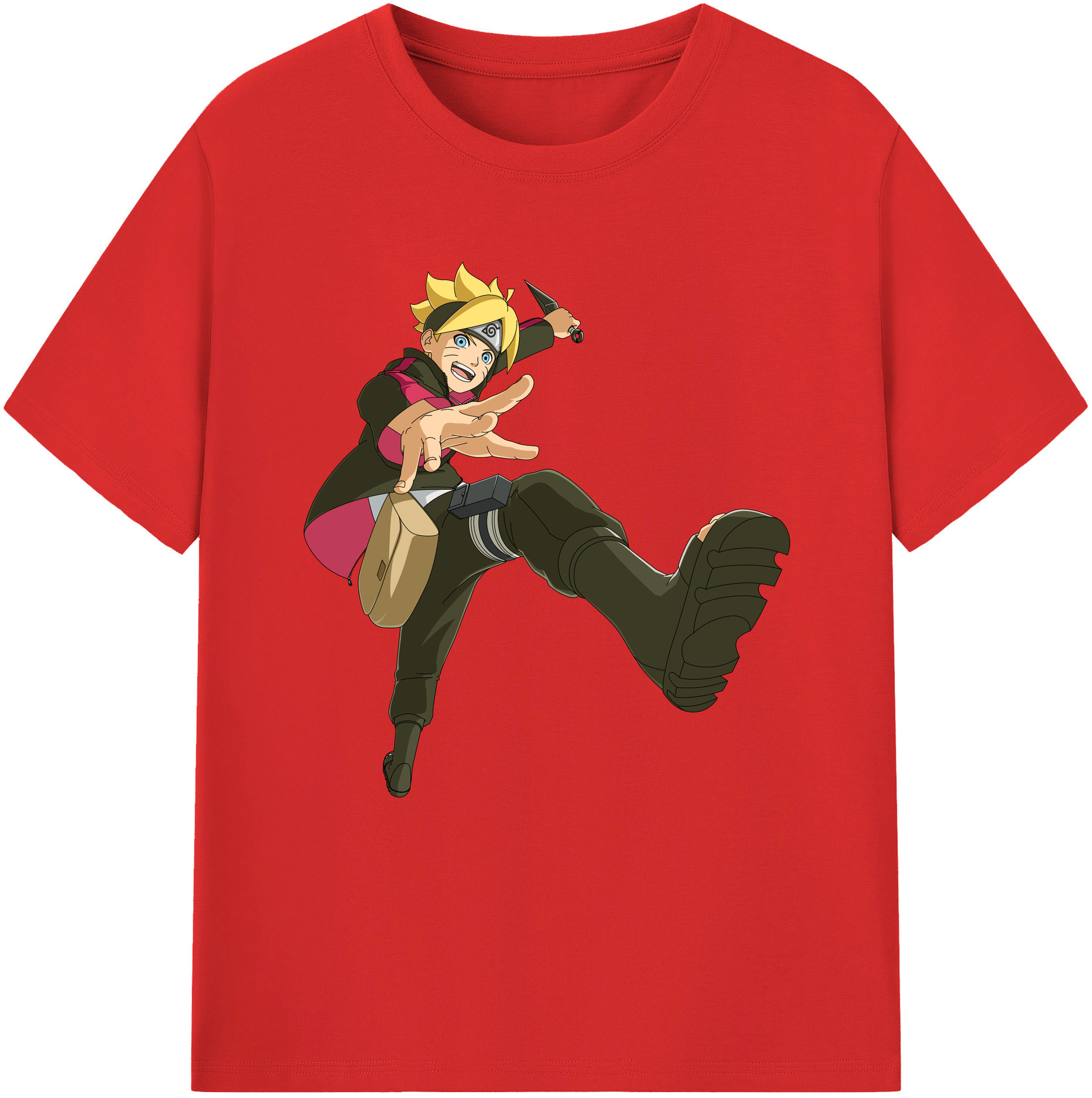 （画像用） NARUTO -ナルト- うずまき ボルト Uzumaki Boruto レディースカジュアルプリントTシャツ（綿100％）