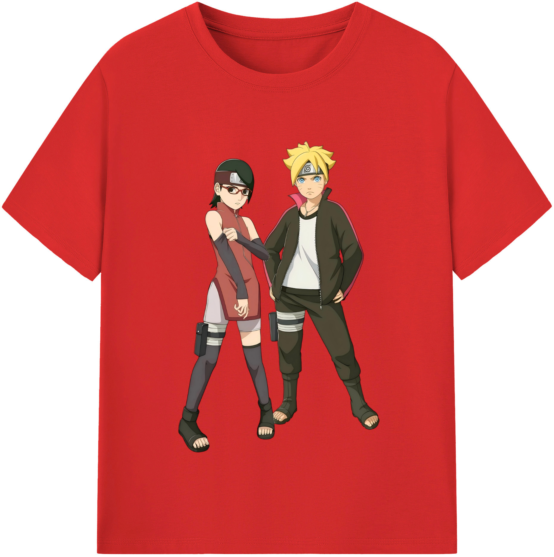 （画像用） NARUTO -ナルト- うずまき ボルト Uzumaki Boruto レディースカジュアルプリントTシャツ（綿100％）