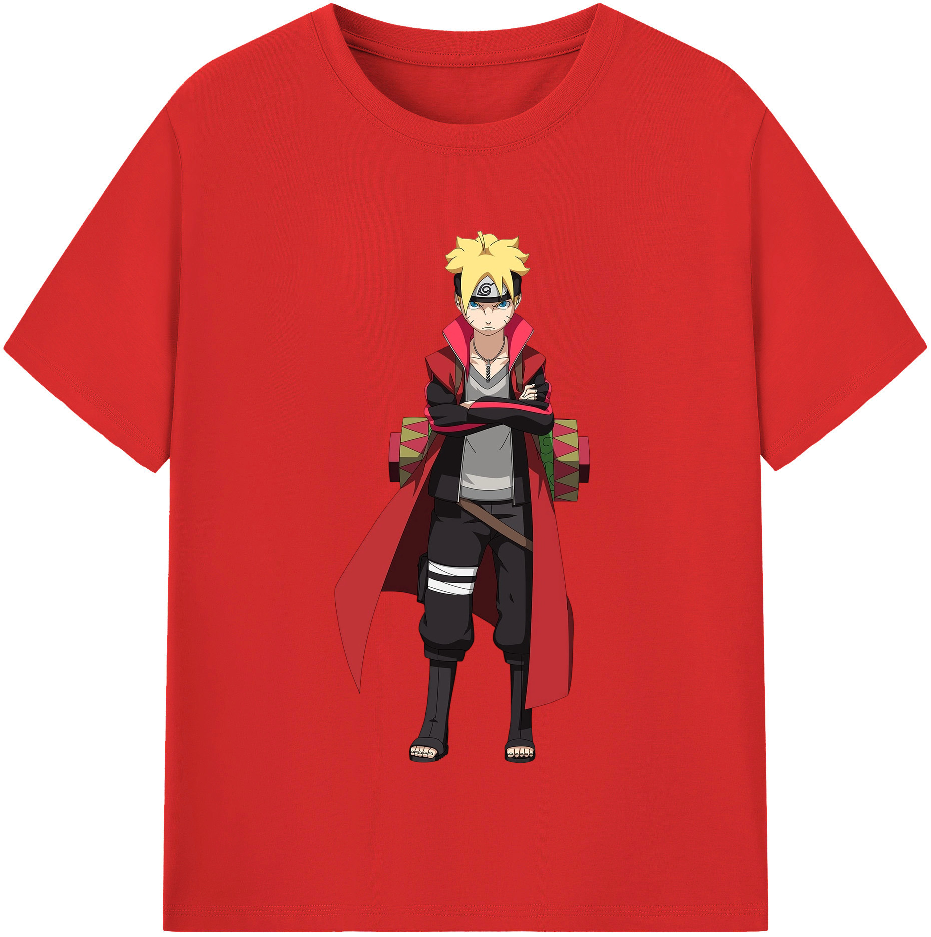 （画像用） NARUTO -ナルト- うずまき ボルト Uzumaki Boruto レディースカジュアルプリントTシャツ（綿100％）
