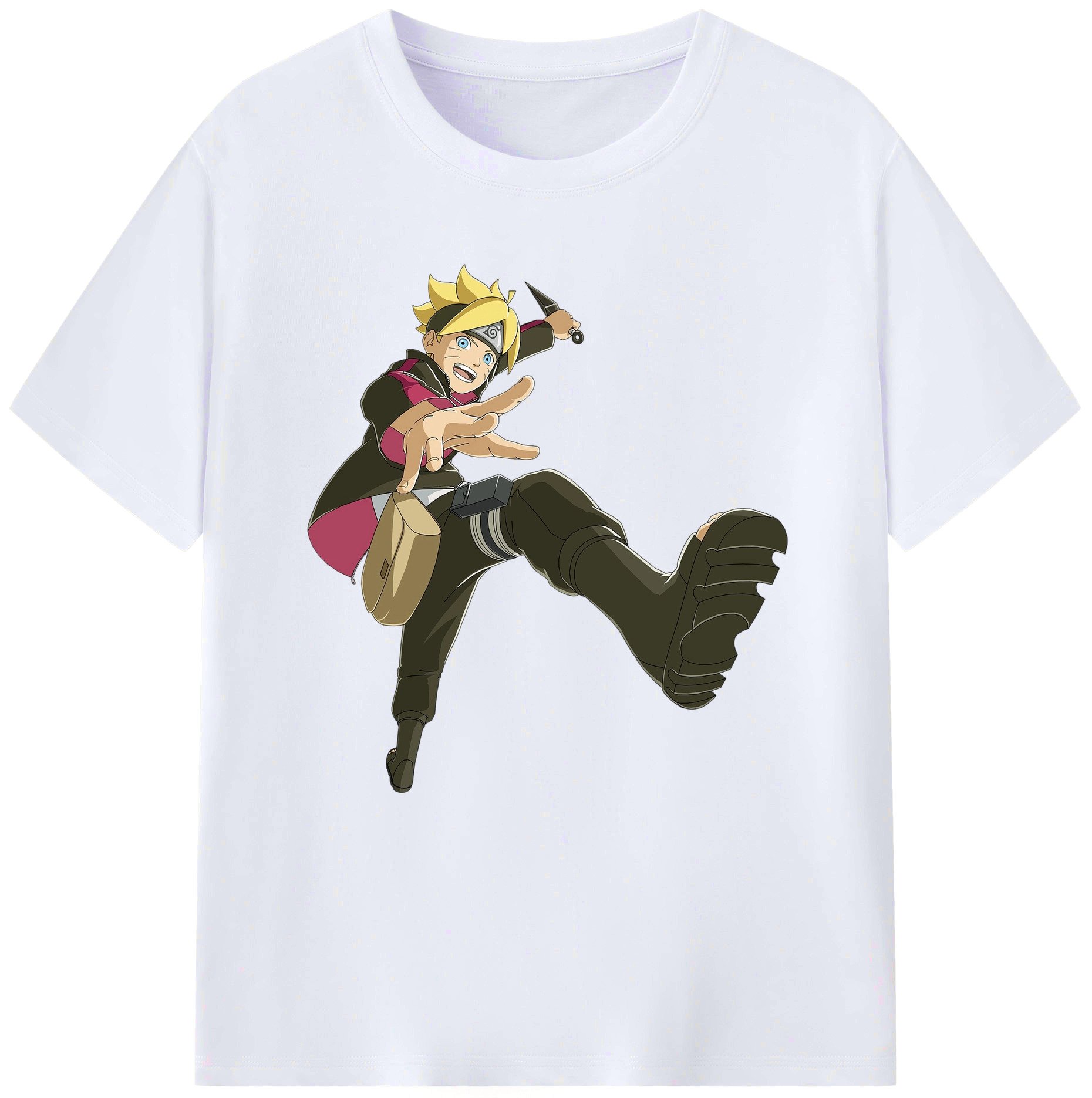 （画像用） NARUTO -ナルト- うずまき ボルト Uzumaki Boruto レディースカジュアルプリントTシャツ（綿100％）