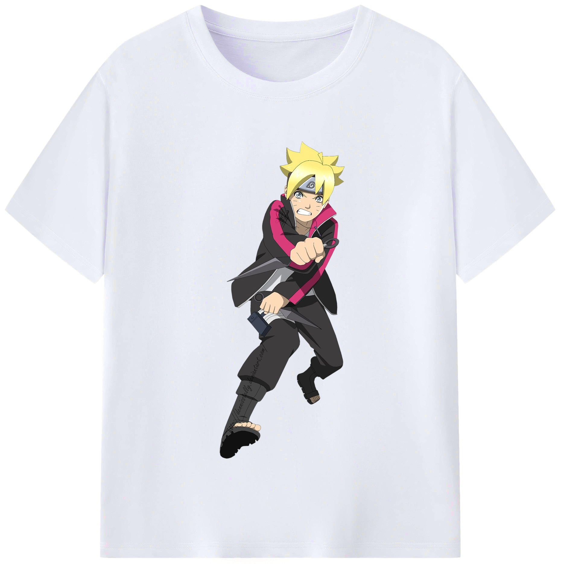 （画像用） NARUTO -ナルト- うずまき ボルト Uzumaki Boruto レディースカジュアルプリントTシャツ（綿100％）