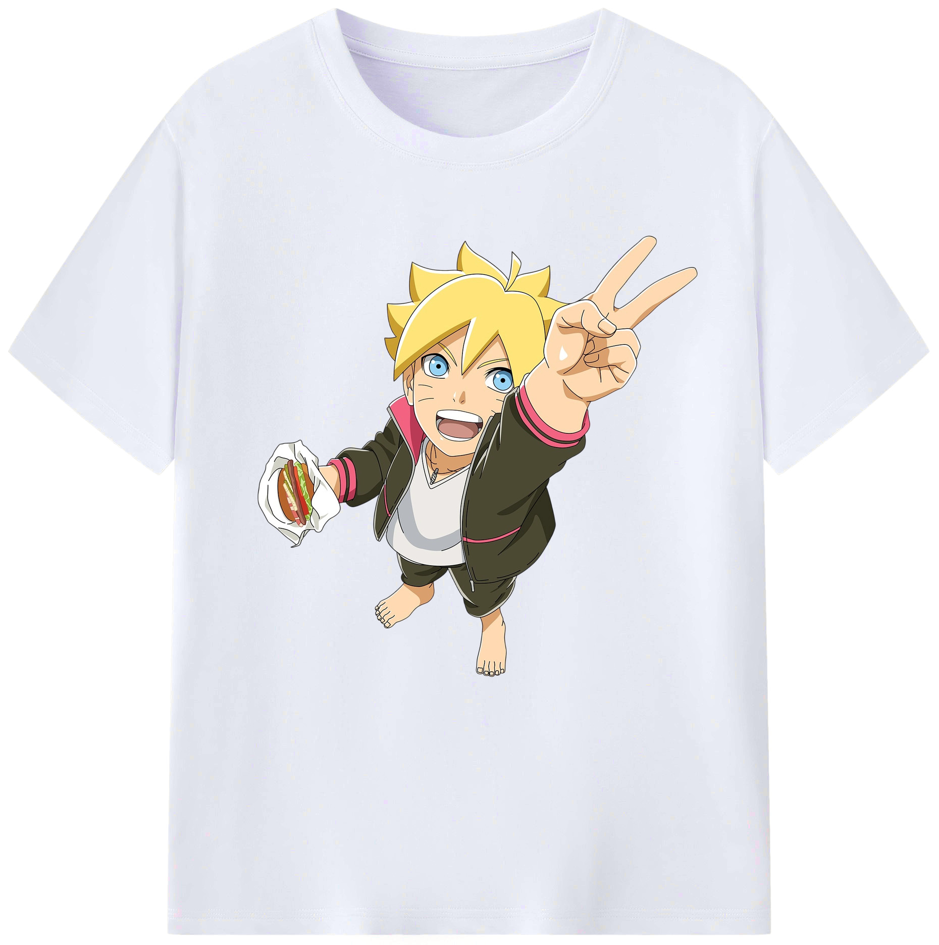 （画像用） NARUTO -ナルト- うずまき ボルト Uzumaki Boruto レディースカジュアルプリントTシャツ（綿100％）
