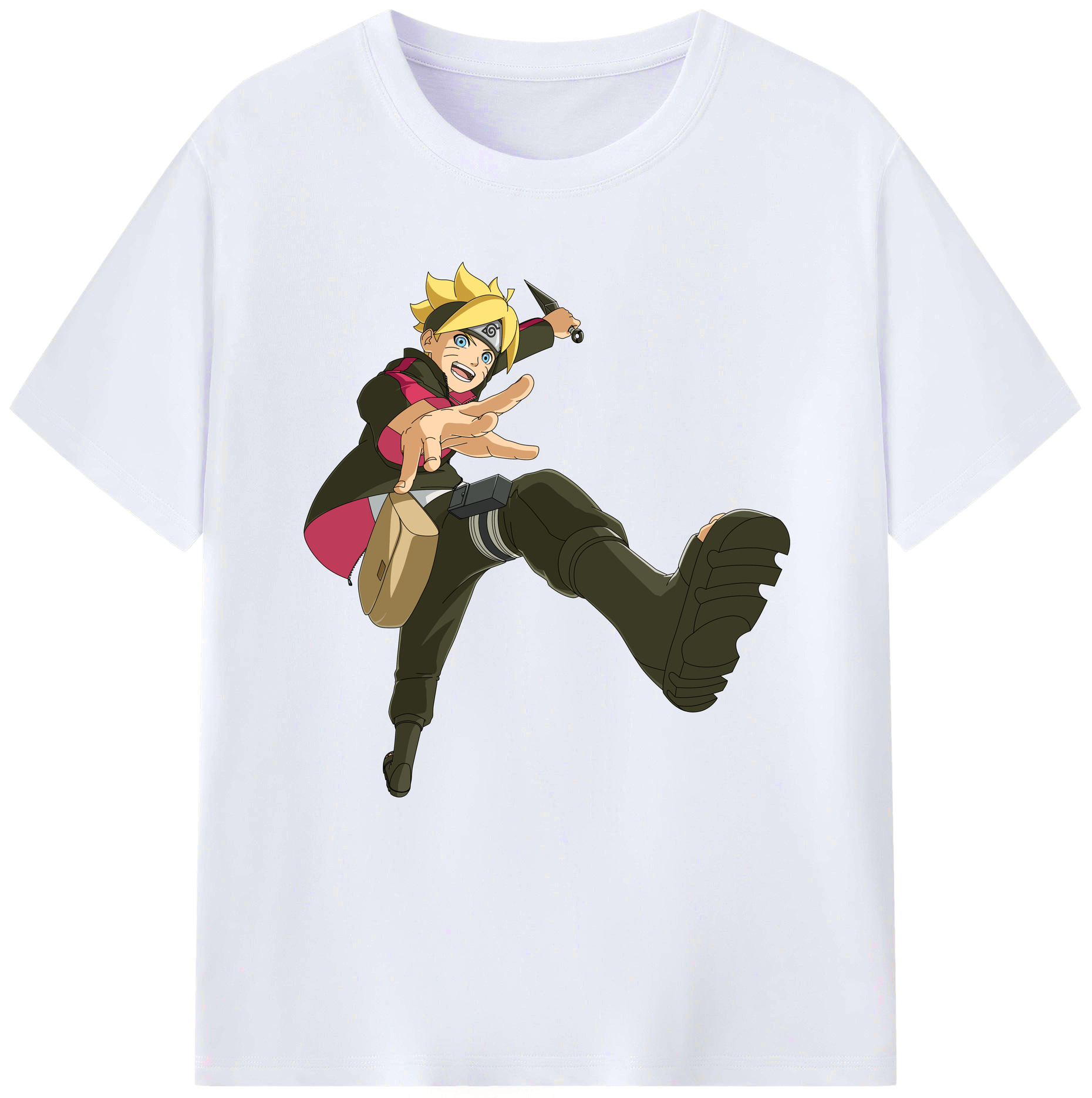 （画像用） NARUTO -ナルト- うずまき ボルト Uzumaki Boruto レディースカジュアルプリントTシャツ（綿100％）