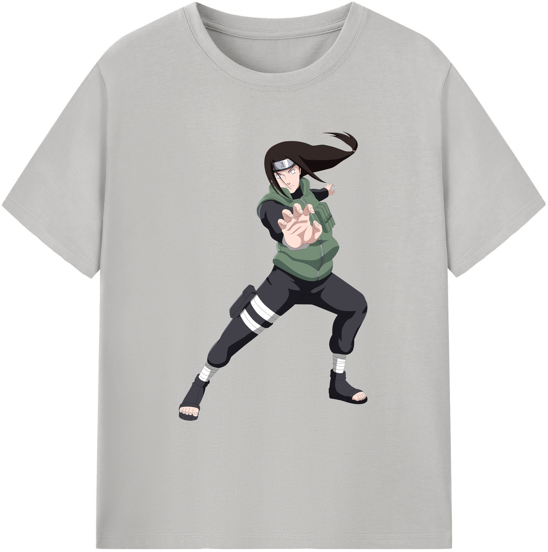 （画像用） NARUTO -ナルト- 日向ネジ Hyūga Neji 綿100％ メンズ半袖Tシャツ｜肌触りやわらか＆通気性