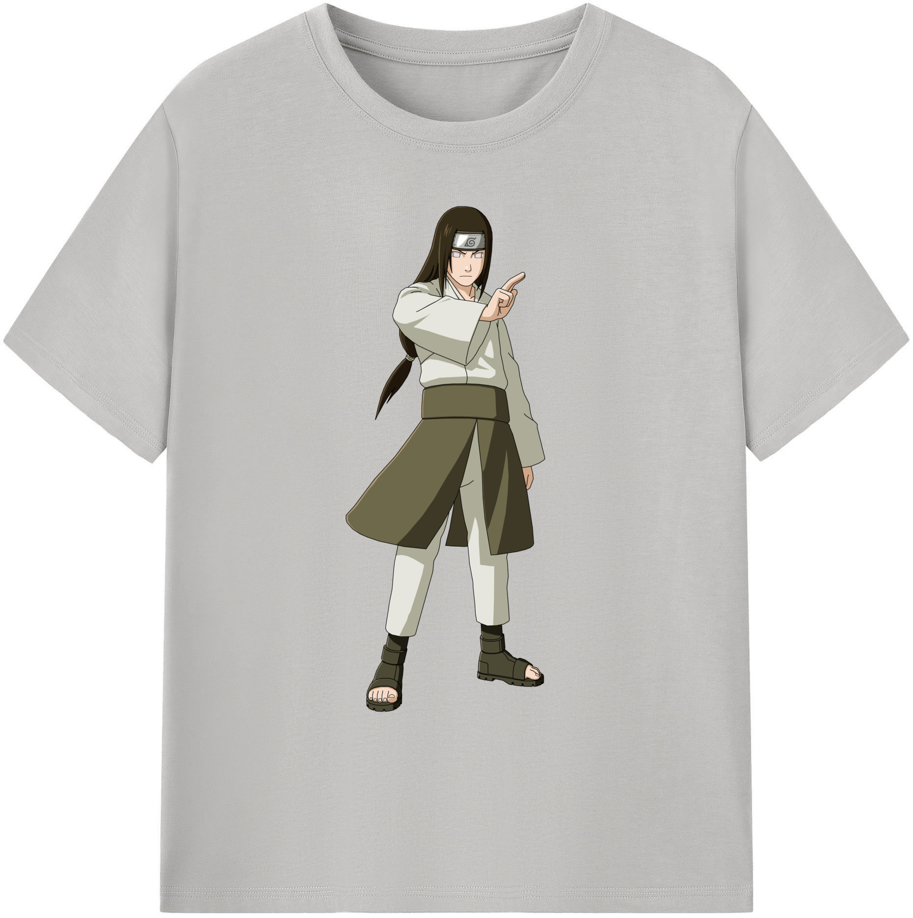 （画像用） NARUTO -ナルト- 日向ネジ Hyūga Neji 綿100％ メンズ半袖Tシャツ｜肌触りやわらか＆通気性
