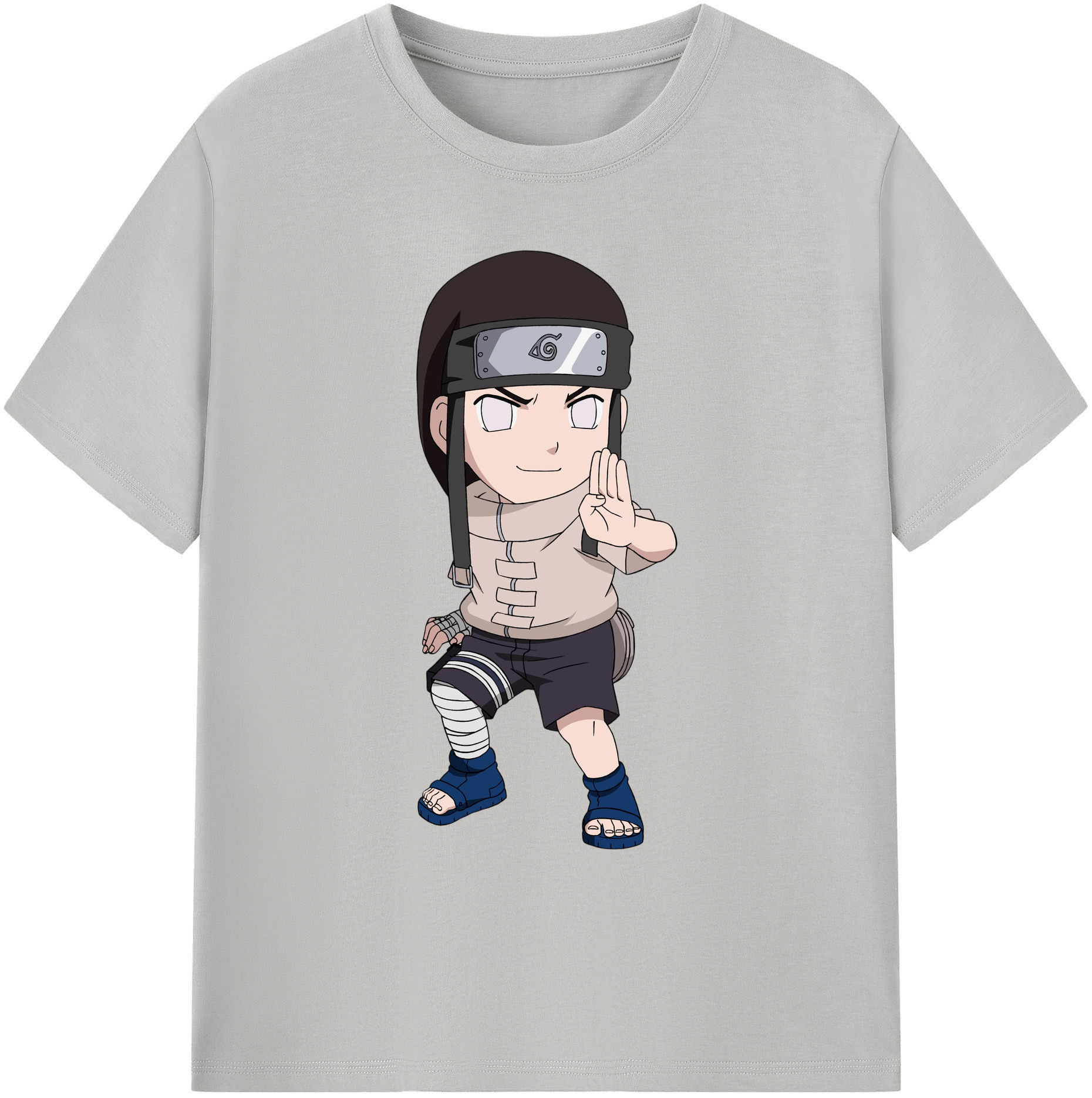 （画像用） NARUTO -ナルト- 日向ネジ Hyūga Neji 綿100％ メンズ半袖Tシャツ｜肌触りやわらか＆通気性