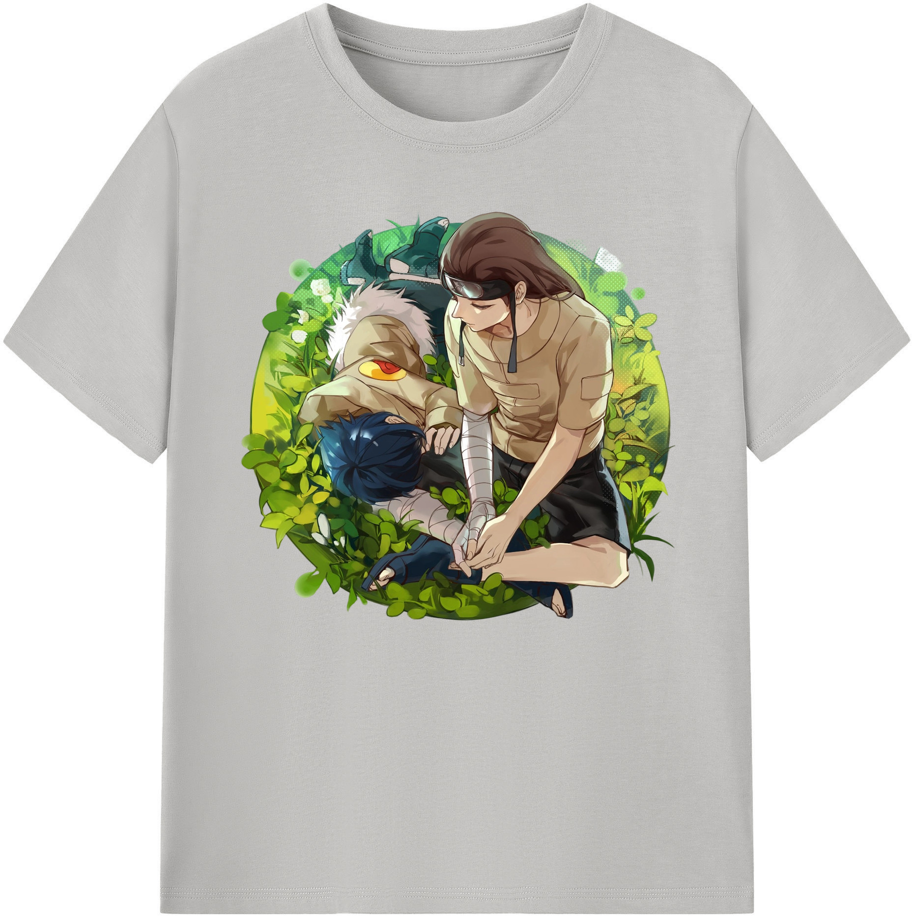 （画像用） NARUTO -ナルト- 日向ネジ Hyūga Neji 綿100％ メンズ半袖Tシャツ｜肌触りやわらか＆通気性