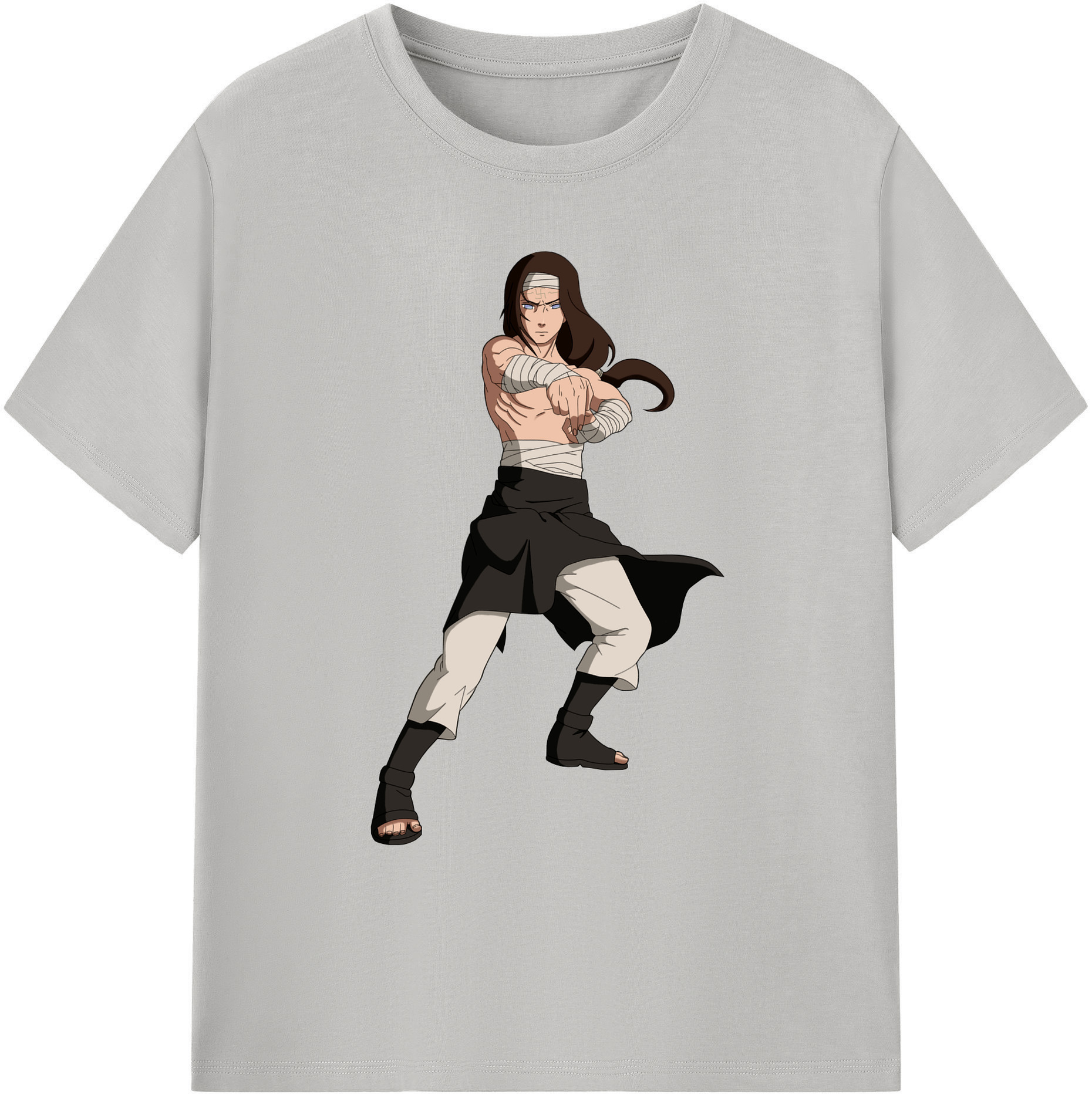 （画像用） NARUTO -ナルト- 日向ネジ Hyūga Neji 綿100％ メンズ半袖Tシャツ｜肌触りやわらか＆通気性